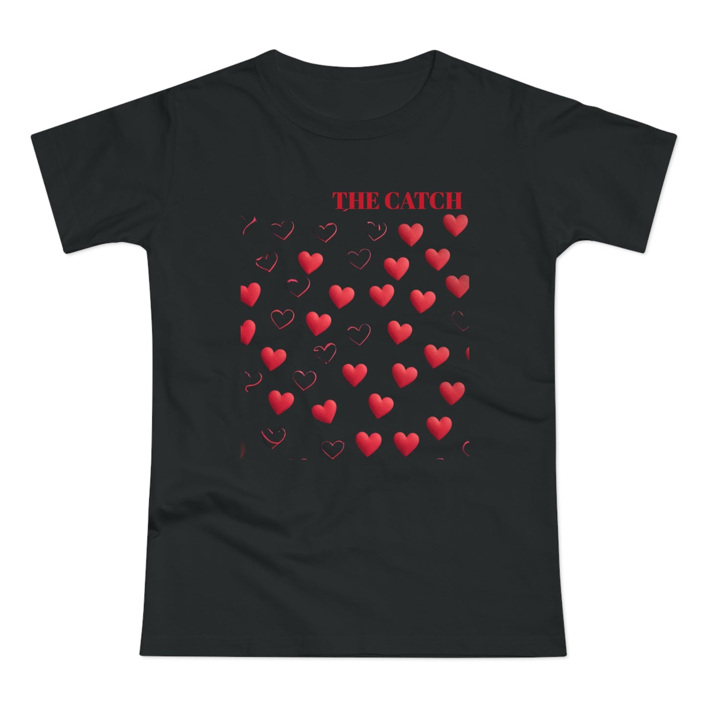 Romantic Hearts Women's T-Shirt - 'The Catch' Design - THE CATCH