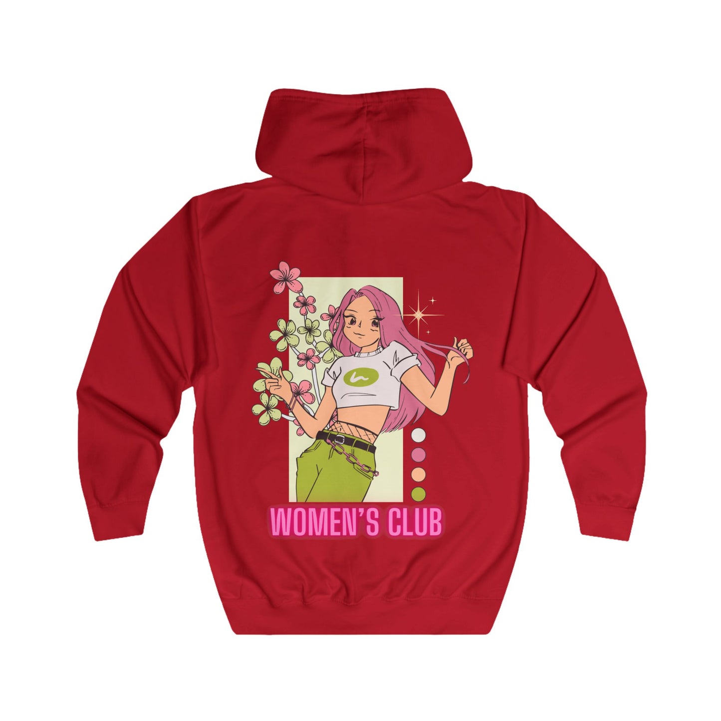 Trendy Women's Club Zip Hoodie - Floral Graphic, Comfortable Full Zip Design - THE CATCH