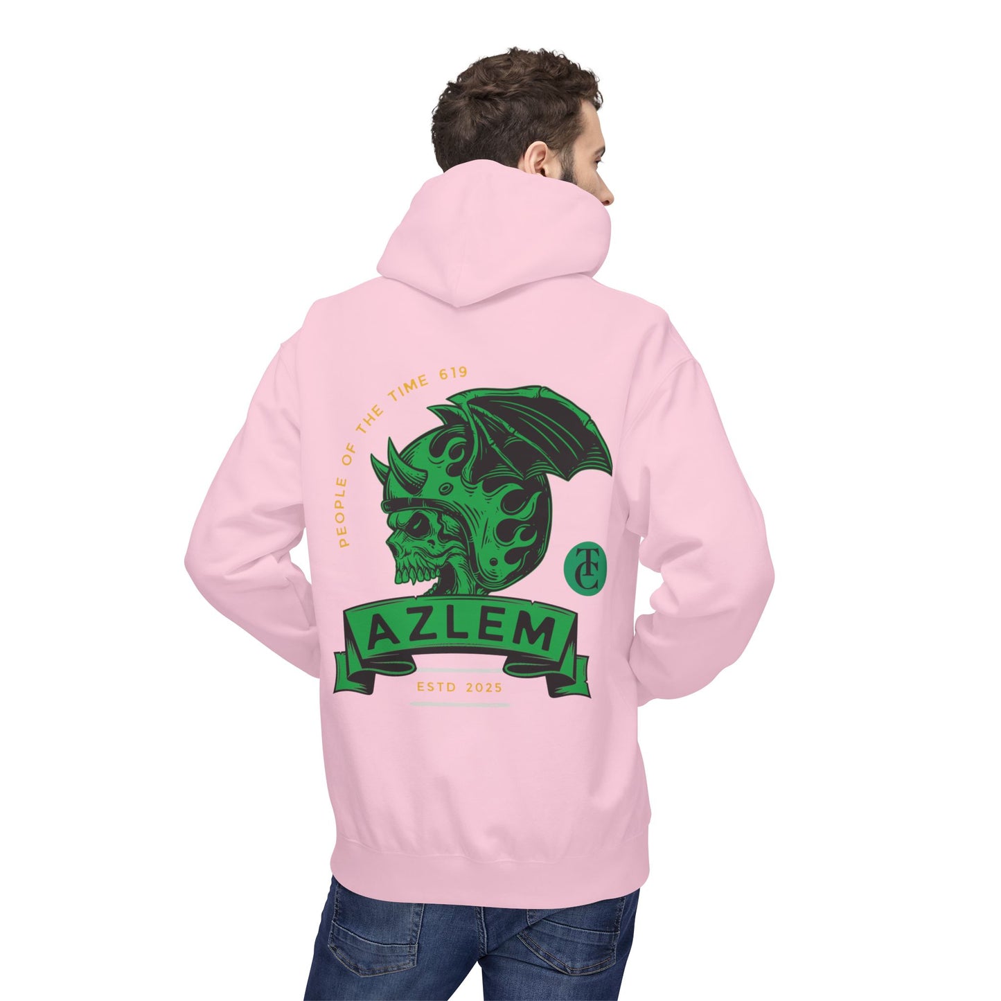 Midweight Softstyle Fleece Hoodie - Azlem Skull Design