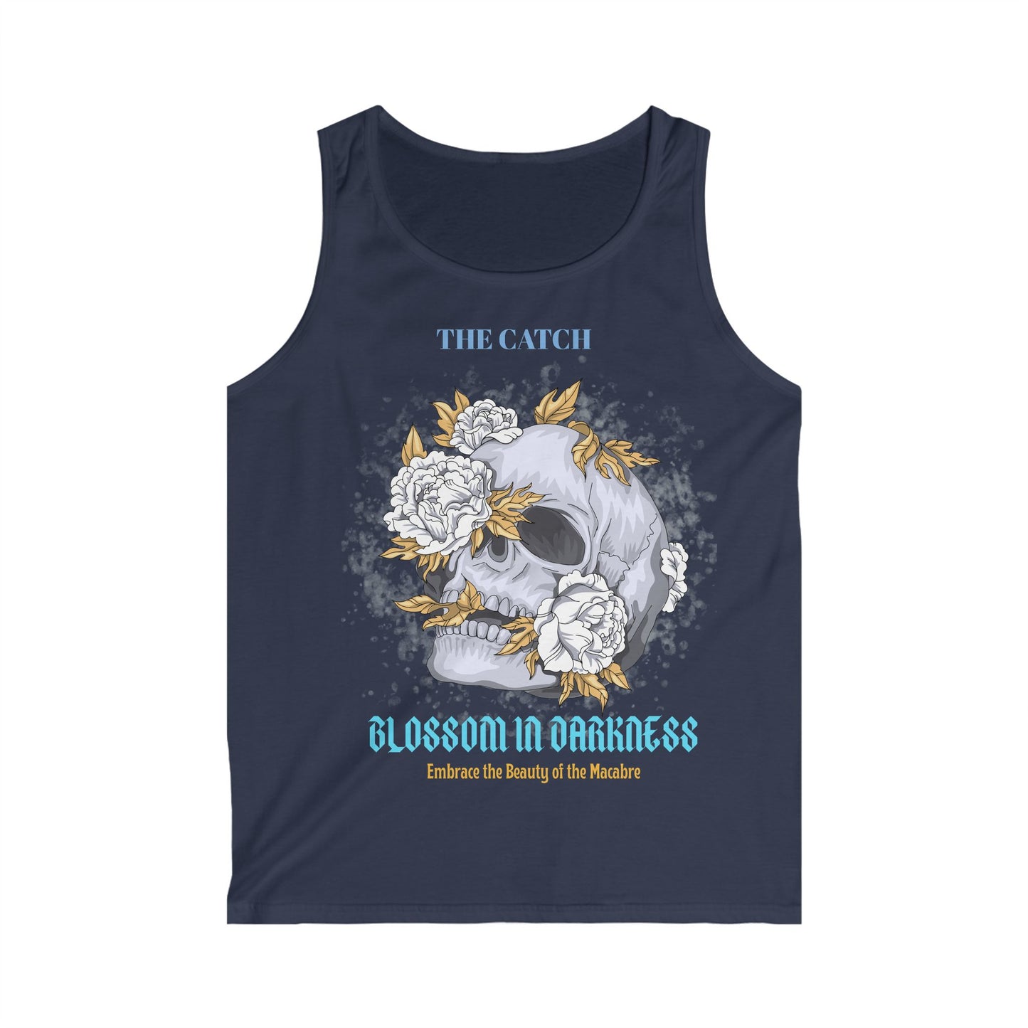 Men's Softstyle Tank Top - Blossom in Darkness - Embrace the Beauty of the Macabre - THE CATCH