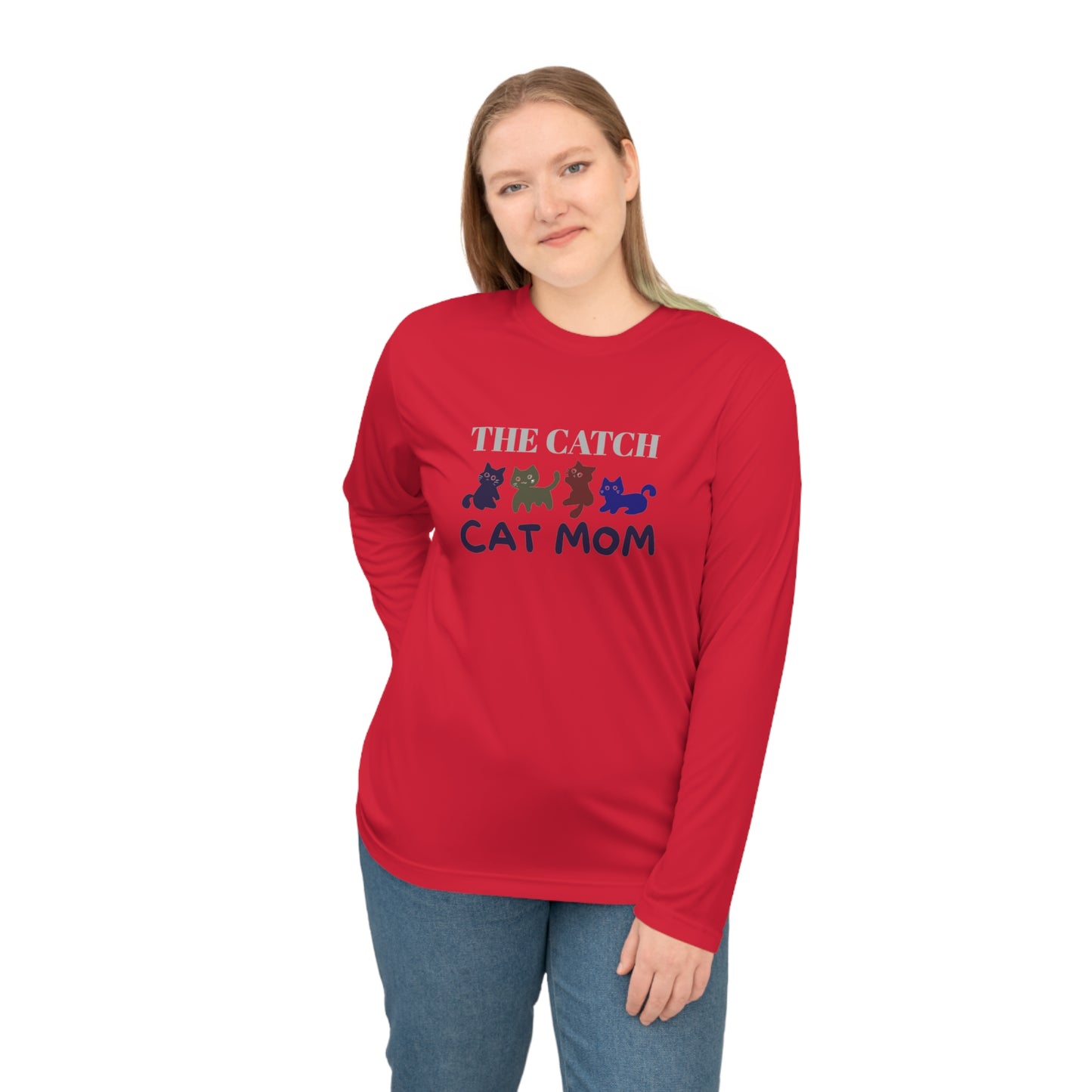 Cat Mom Performance Long Sleeve Shirt - Ideal for Animal Lovers