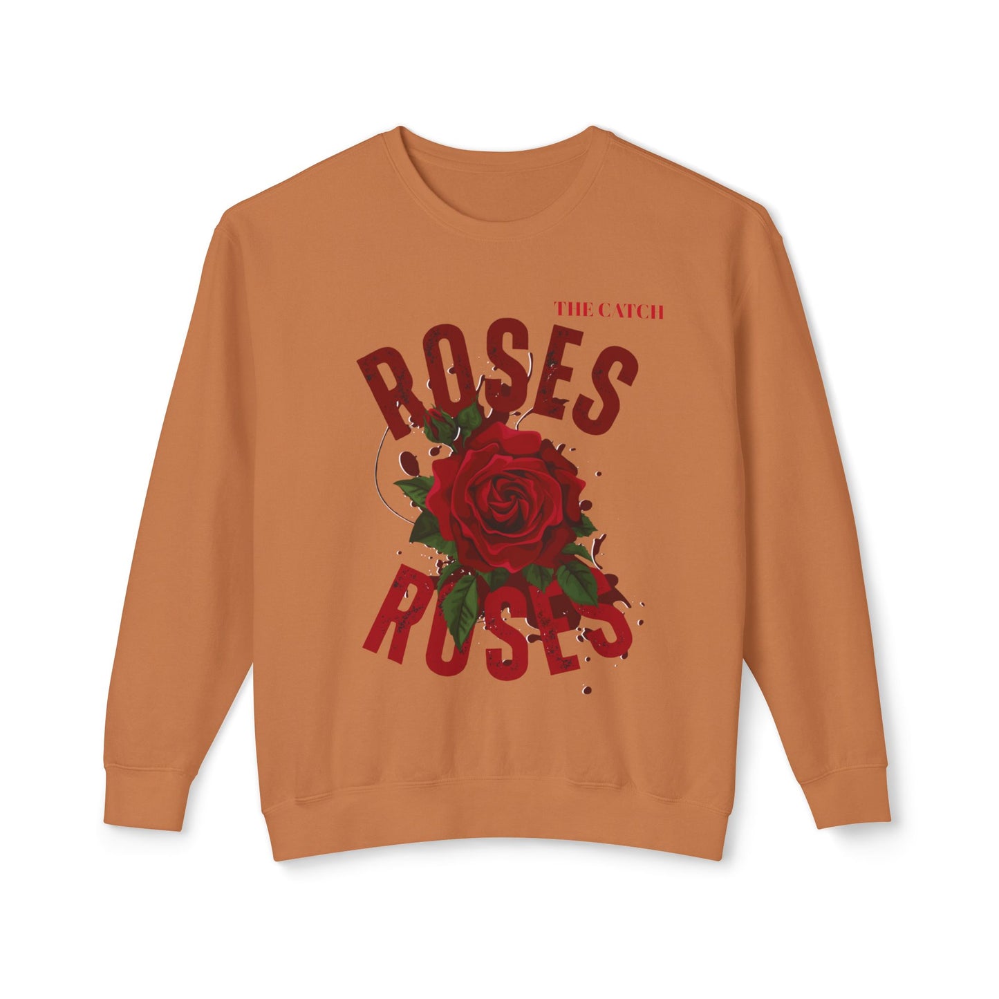 Lightweight Crewneck Sweatshirt - Roses Design