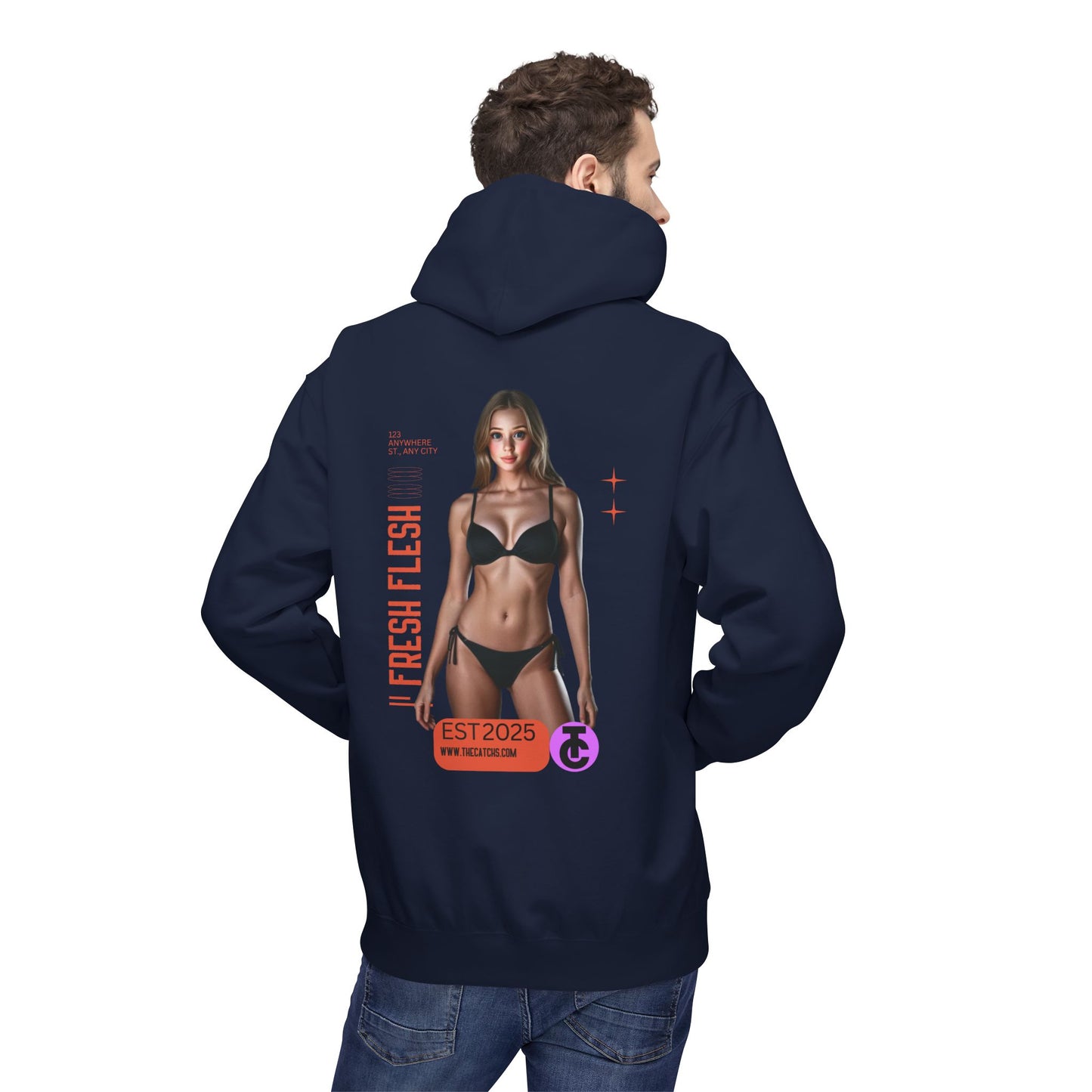 Fresh Flesh Graphic Hoodie for Trendsetters Midweight Fleece Sweatshirt