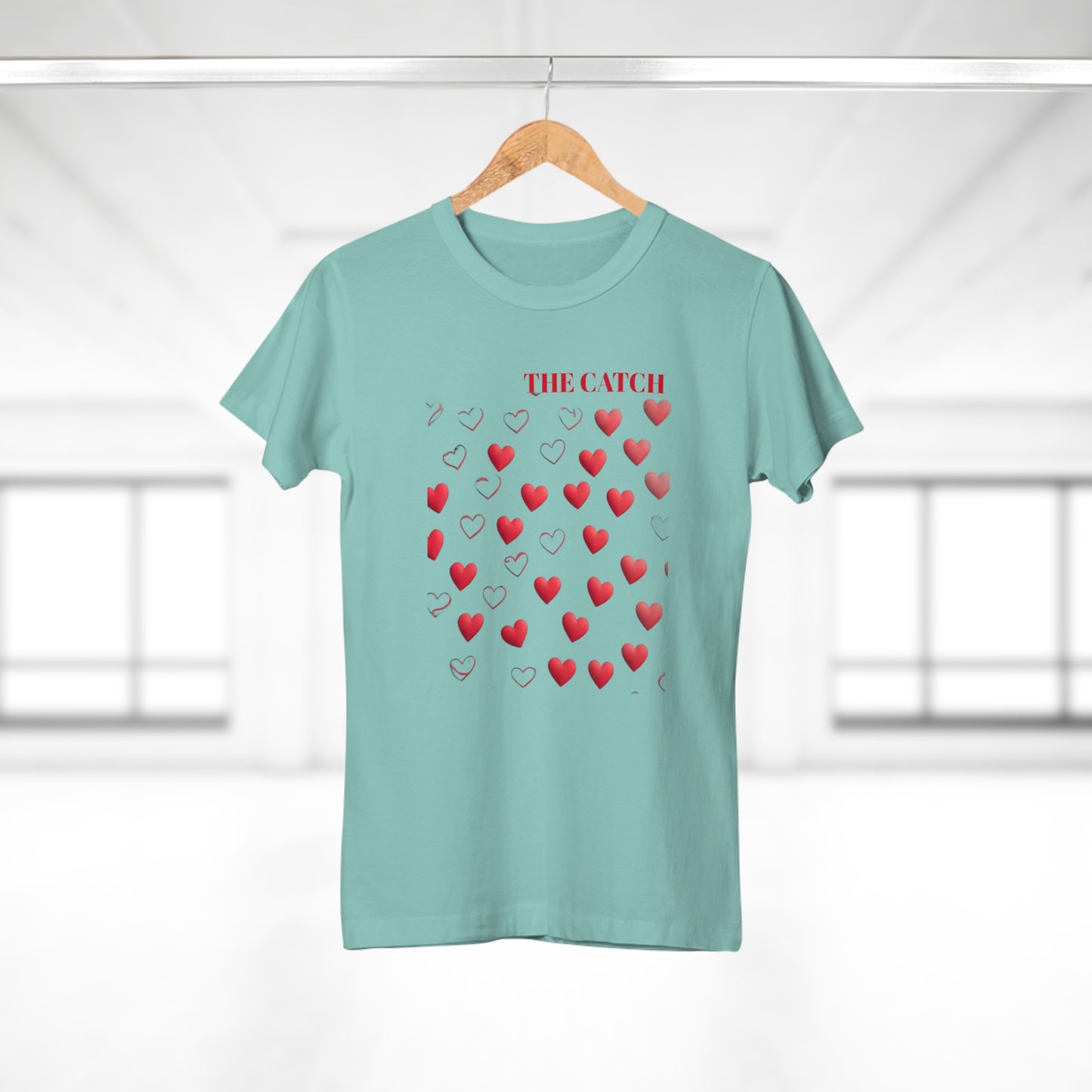 Romantic Hearts Women's T-Shirt - 'The Catch' Design - THE CATCH