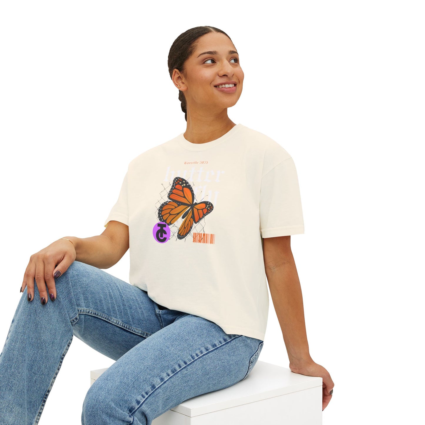 Bohemian Butterfly Women's Boxy Tee, Casual Tee, Graphic Tee, Summer Shirt, Nature Lover Gift - THE CATCH