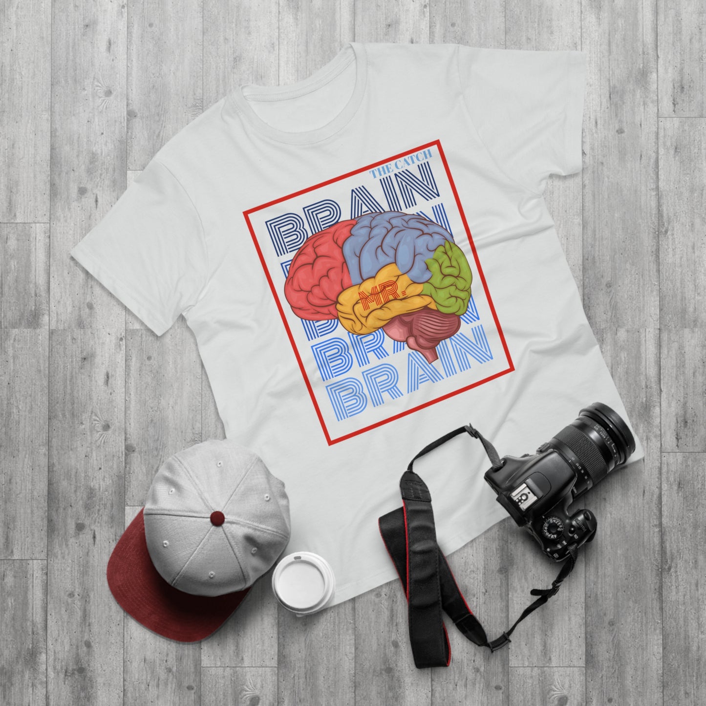 Colorful Brain Graphic T-Shirt - Unique Menswear for Science Lovers