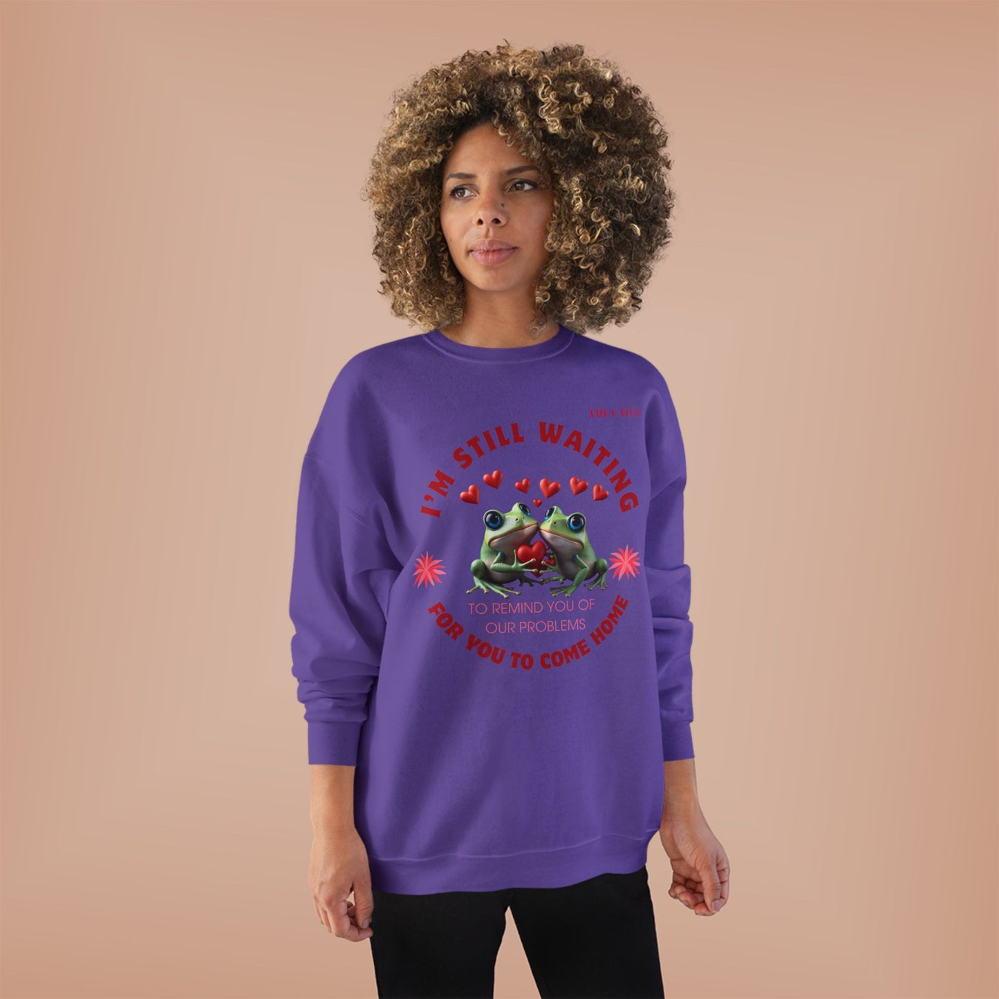 Eco-Friendly Frog Crewneck Sweatshirt - "I’m Still Waiting for You to Come Home"