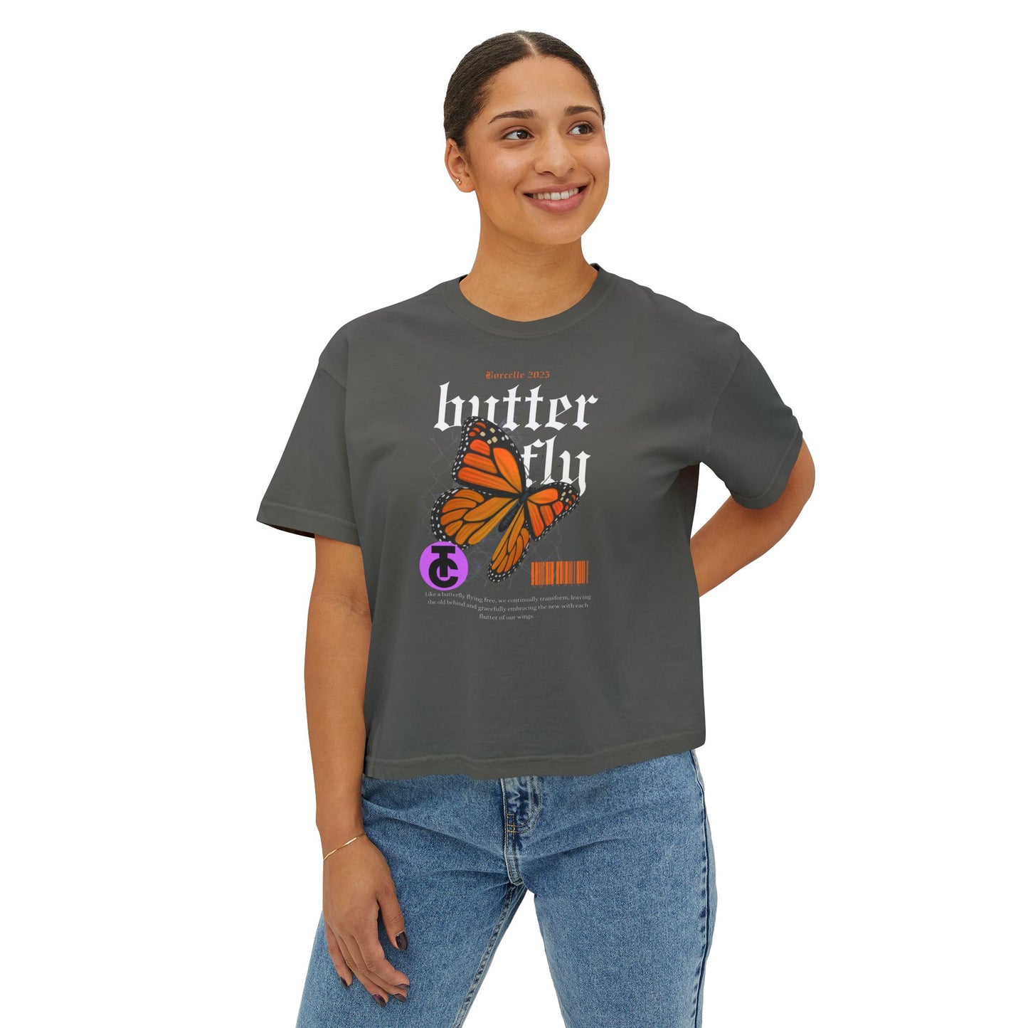 Bohemian Butterfly Women's Boxy Tee, Casual Tee, Graphic Tee, Summer Shirt, Nature Lover Gift - THE CATCH