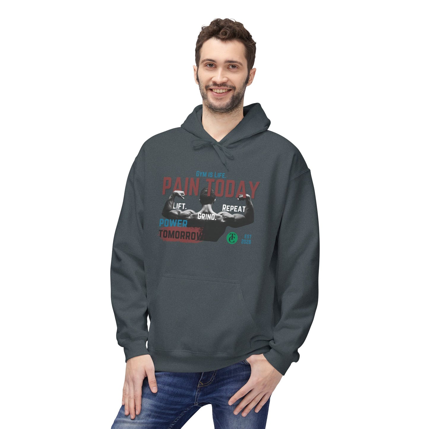 Empowering Fleece Hoodie | Gym Motivation | Pain Today, Power Tomorrow Workout Gear | Fitness Gift | Casual Wear