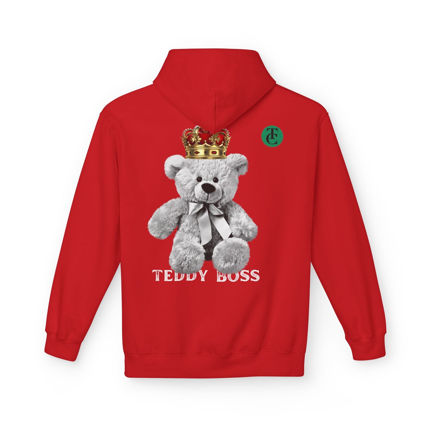Teddy Boss Hoodie: Midweight Softstyle Fleece with Crowned Bear Design