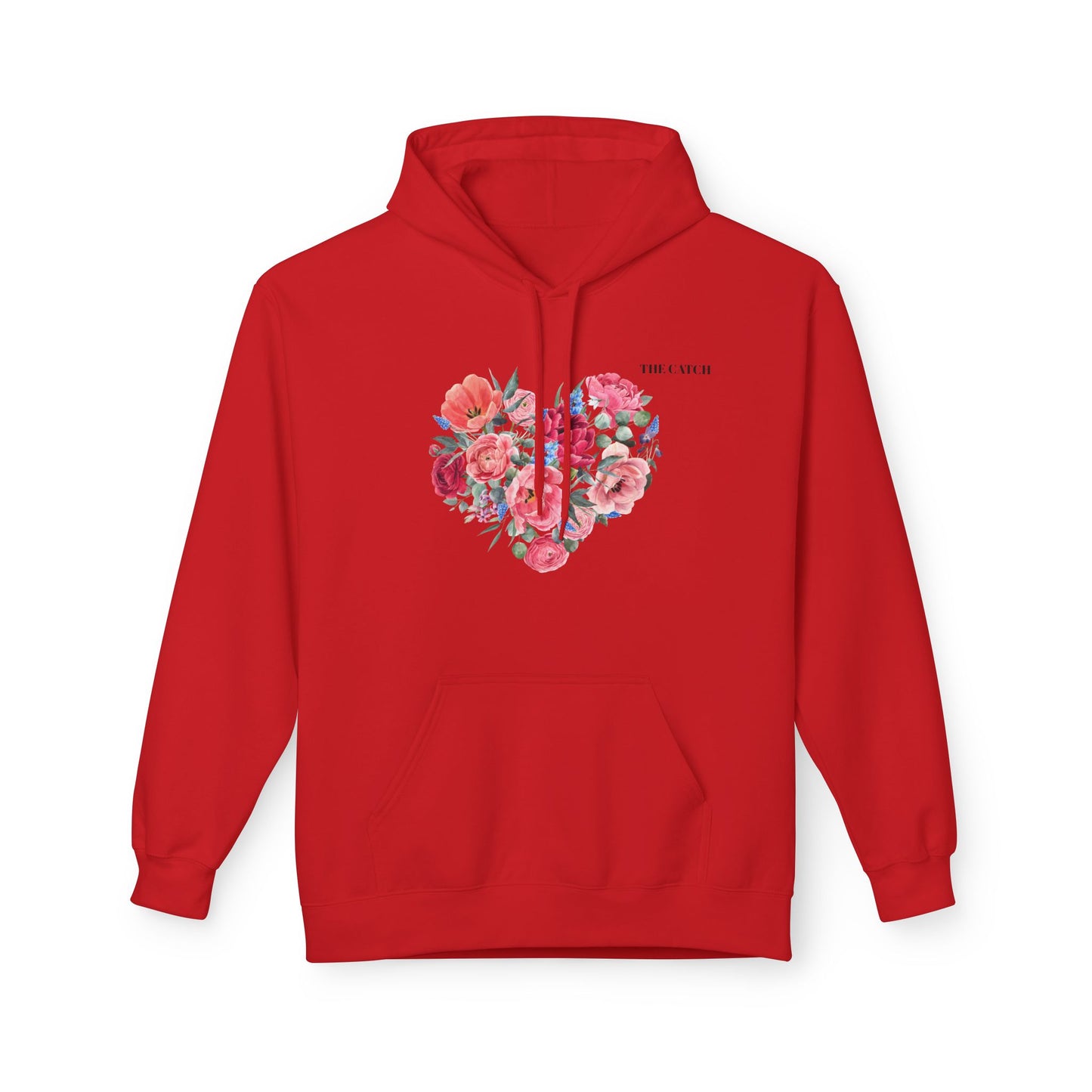 Floral Heart Fleece Hoodie - Softstyle Sweatshirt