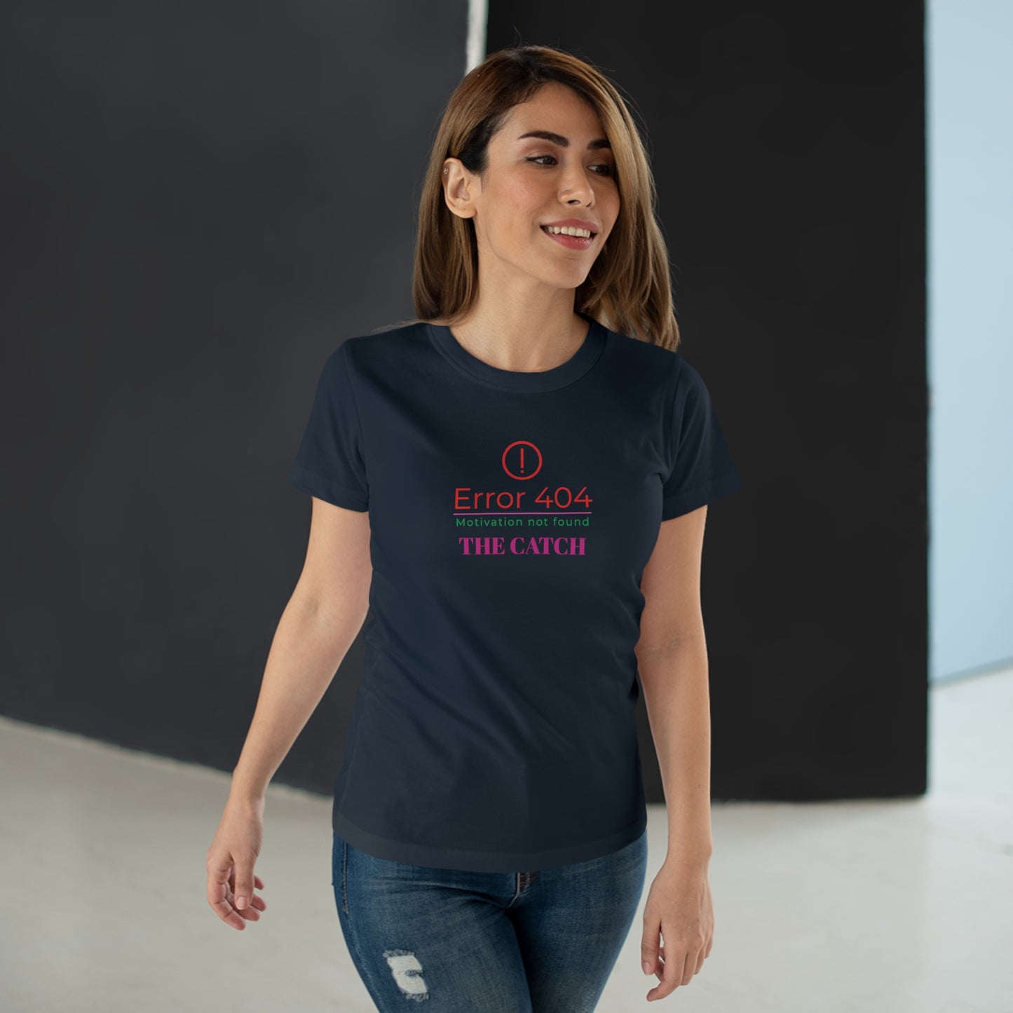 Error 404 Motivation Not Found Women's T-Shirt - Fun Yellow Tee for Laughs