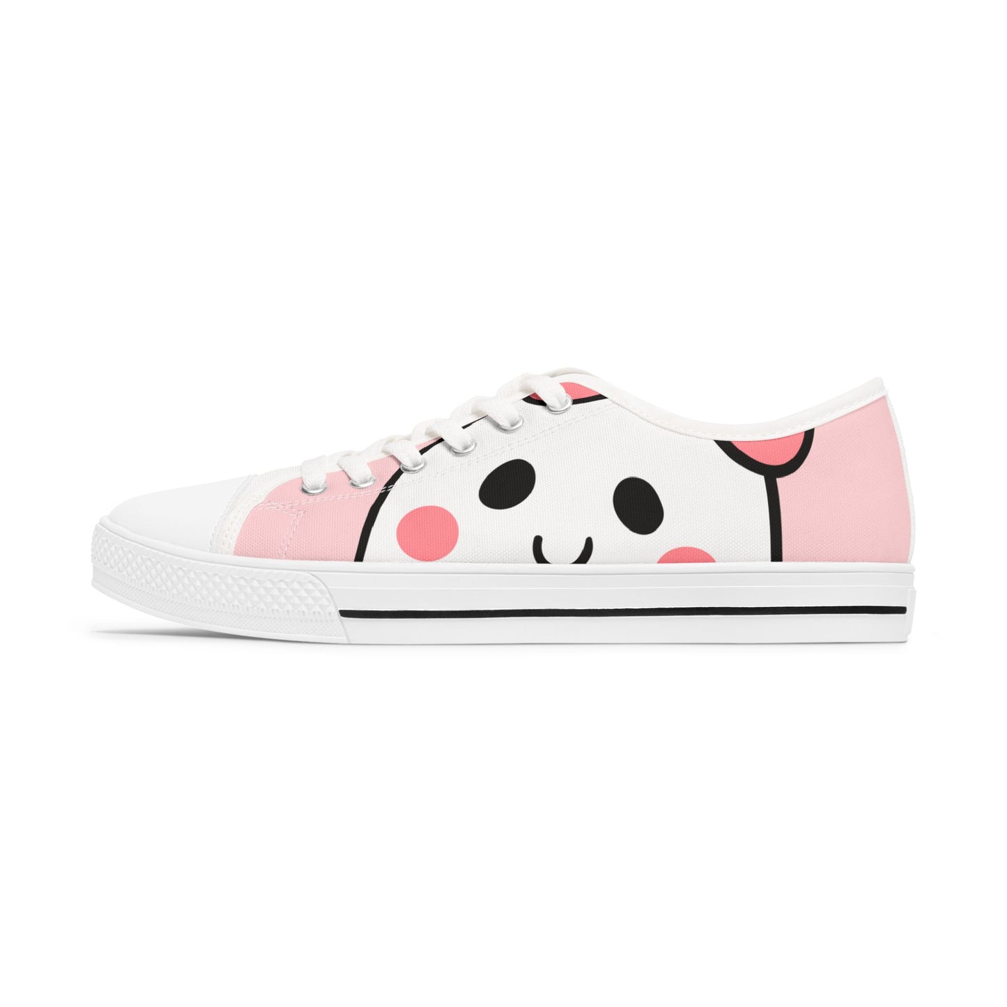 Cute Women's Low Top Sneakers with Happy Face Design