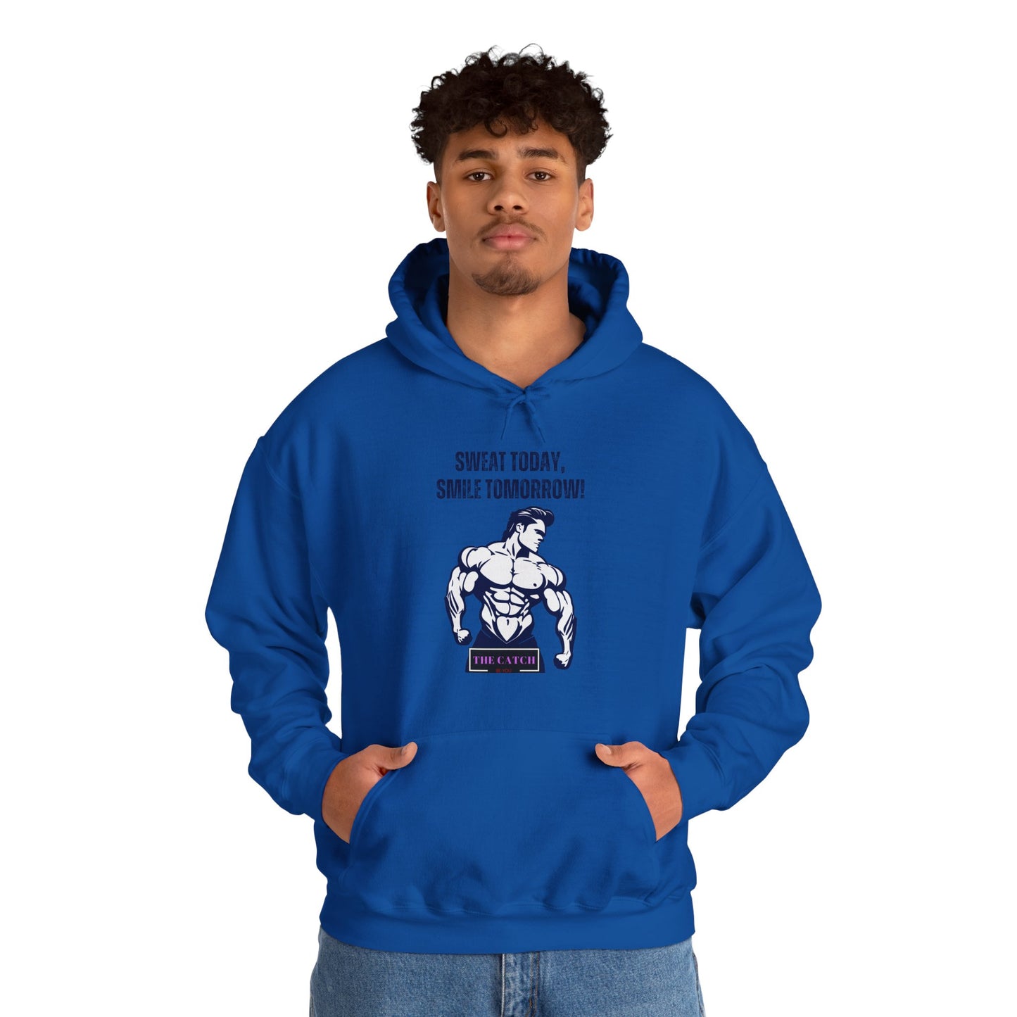 Motivational Fitness Hoodie - Sweat Today, Smile Tomorrow! Gym Wear, Workout Motivation, Casual Sweatshirt