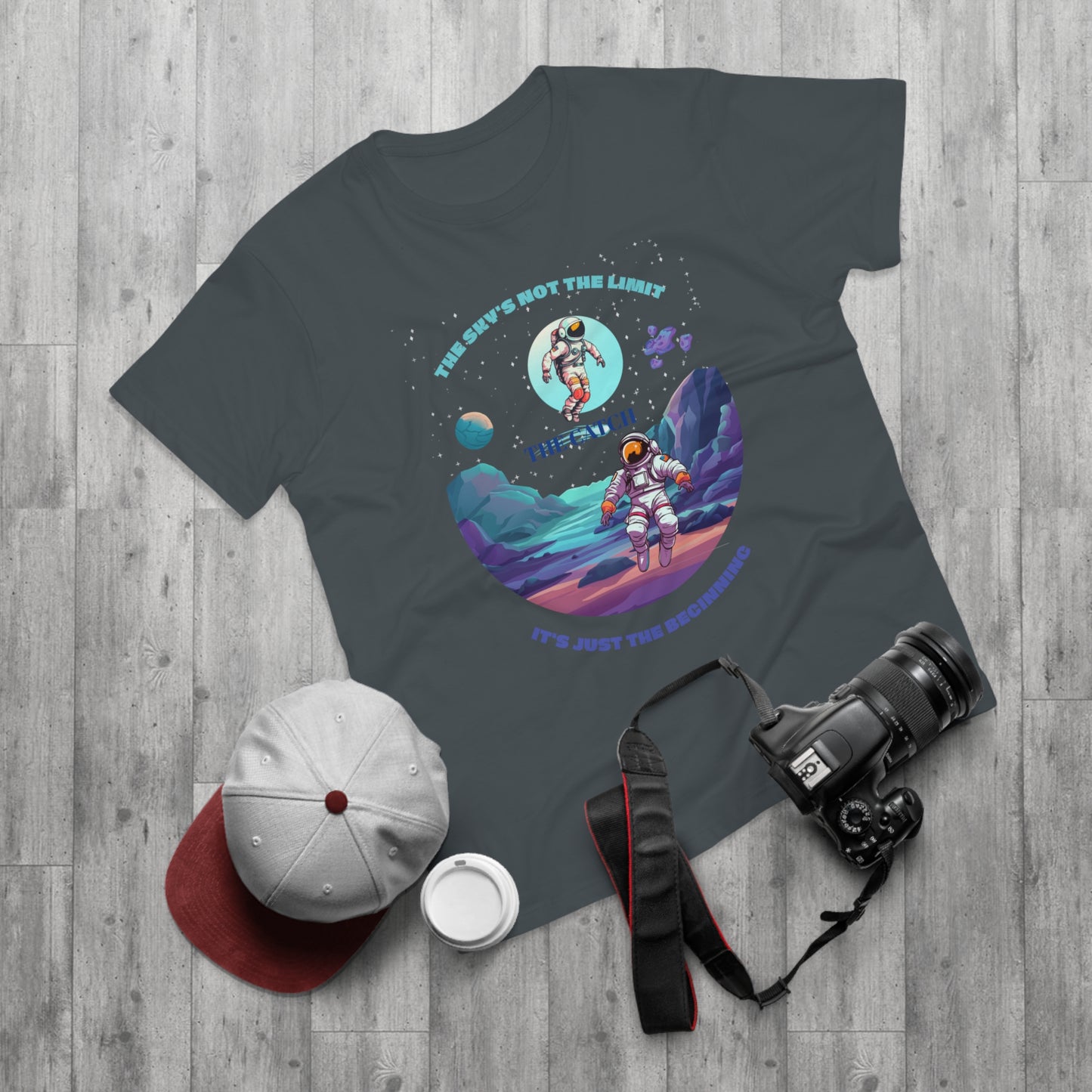 Astronaut Adventure Men's T-Shirt - 'The Sky's Not the Limit, It's Just the Beginning'