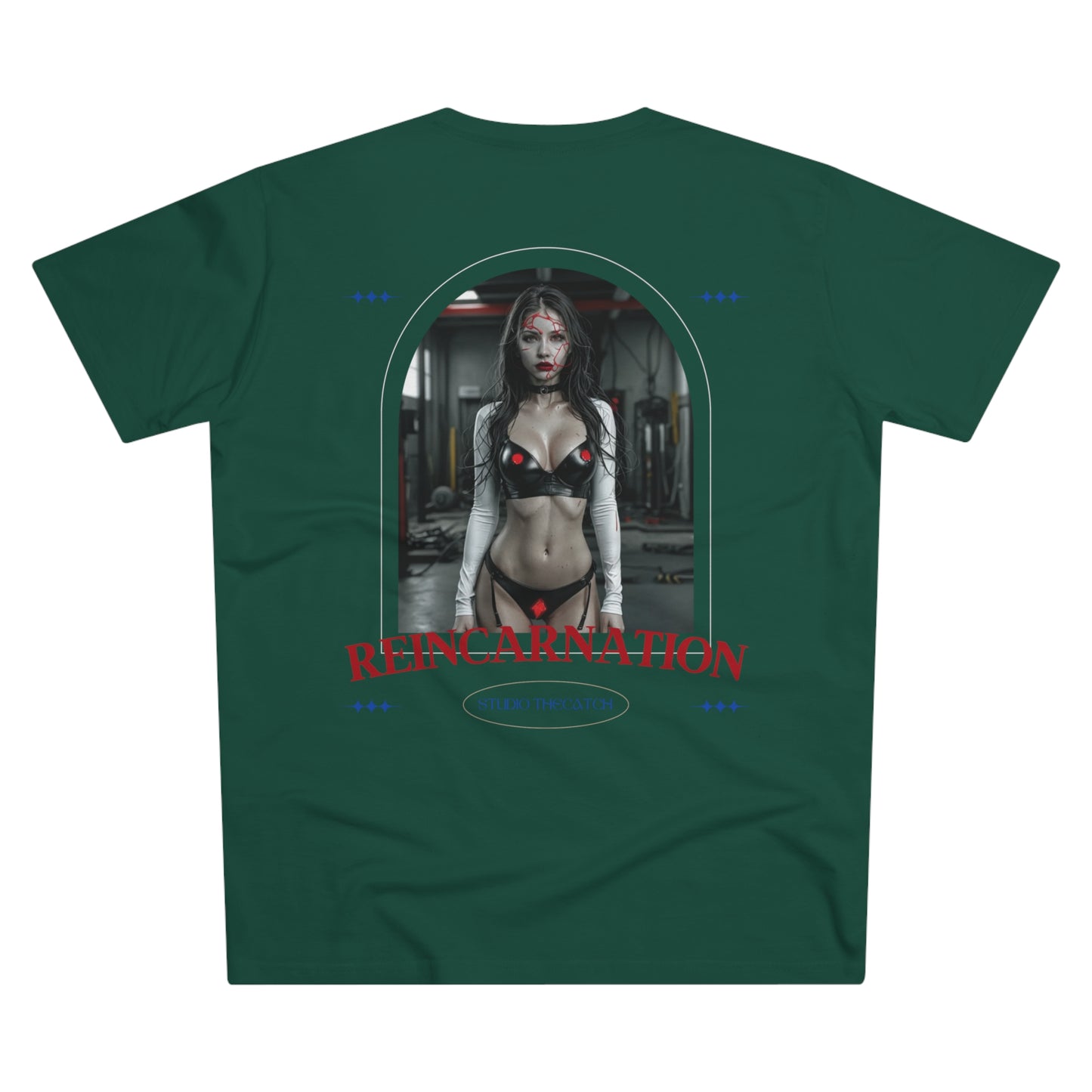 Men's Modern-fit Tee - 'The Catch' Graphic Tee with 'Reincarnation' Design