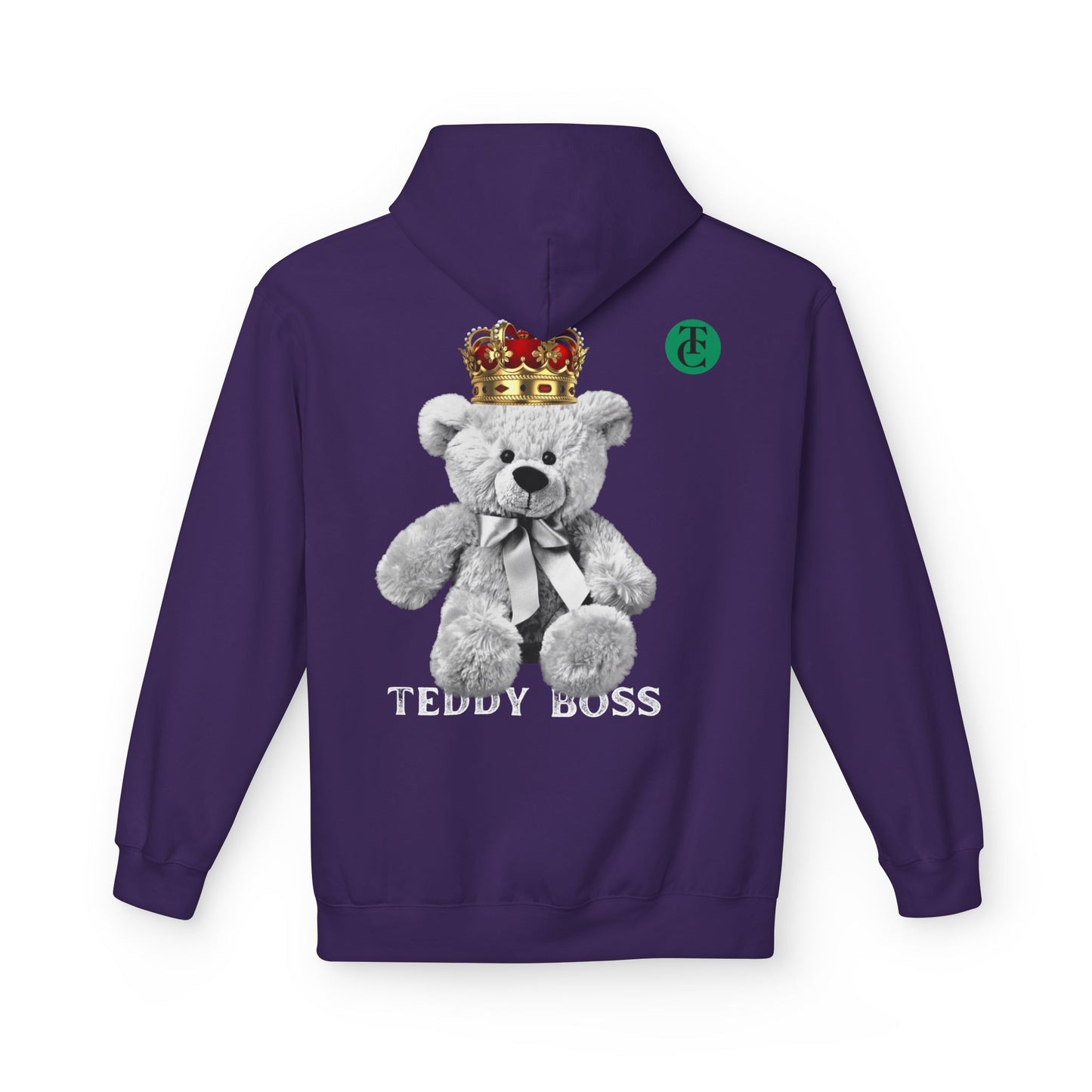 Teddy Boss Hoodie: Midweight Softstyle Fleece with Crowned Bear Design