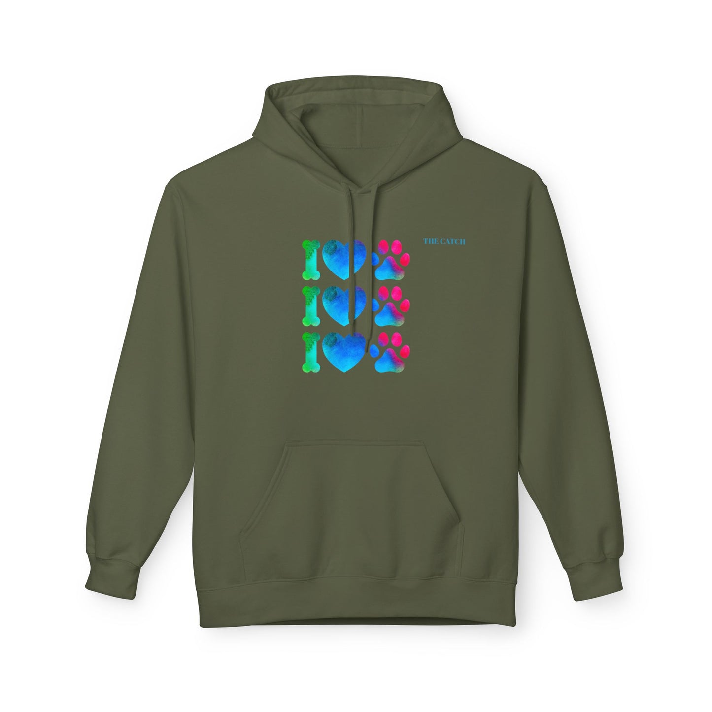 I Love Pets Midweight Softstyle Fleece Hoodie – Perfect Gift for Animal Lovers
