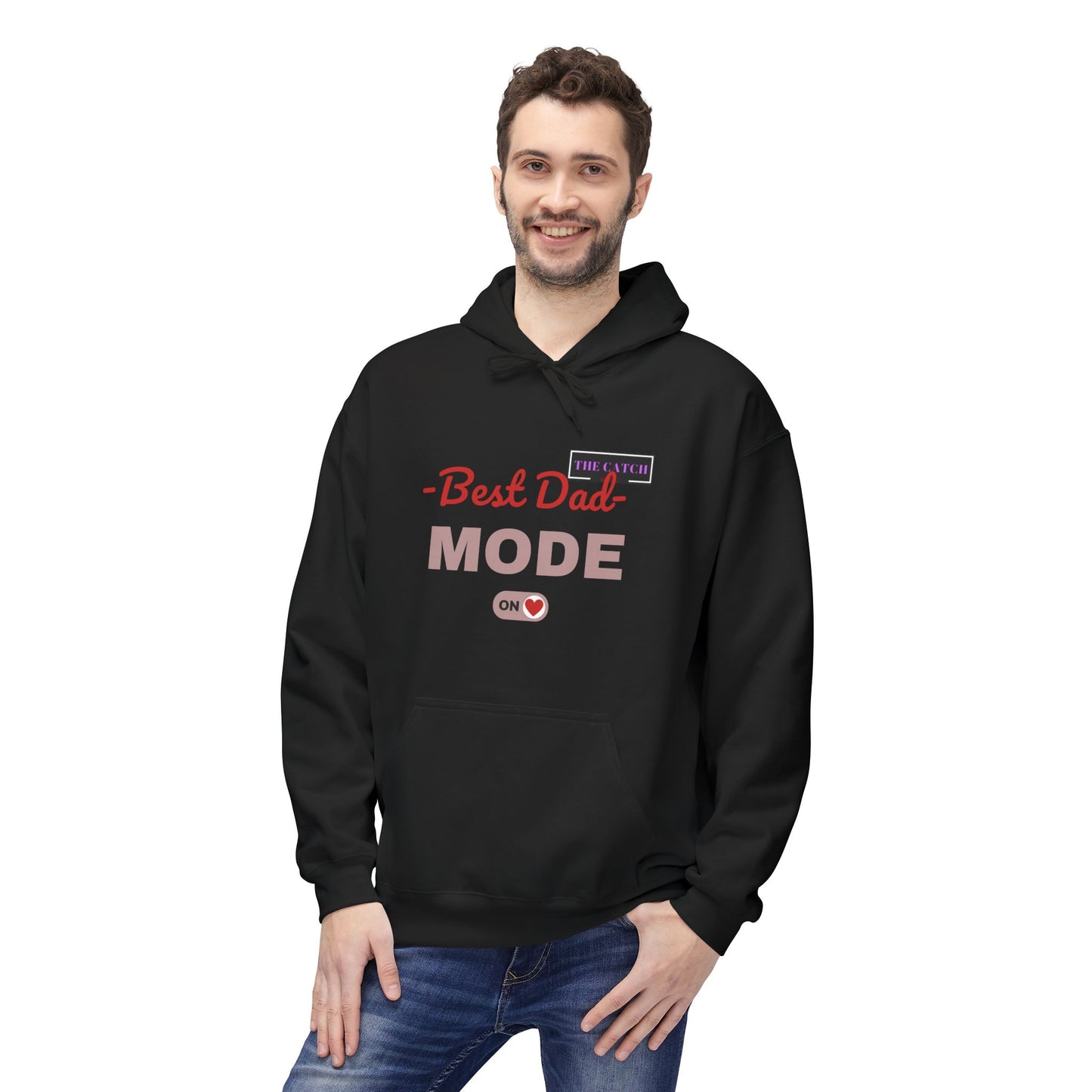 Best Dad Mode Fleece Hoodie, Comfortable Gift for Fathers, Dad Apparel, Cozy Hoodie for Men, Parent Gift, Casual Wear - THE CATCH