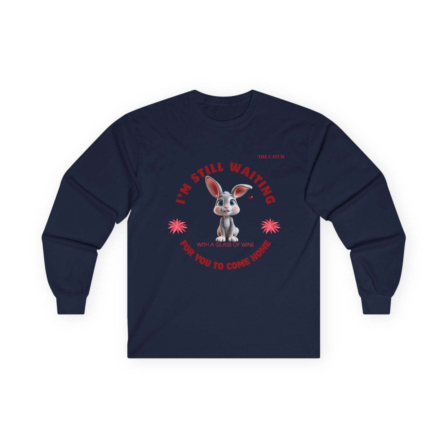 Cute Rabbit Long Sleeve Tee - 'I'm Still Waiting for You to Come Home'