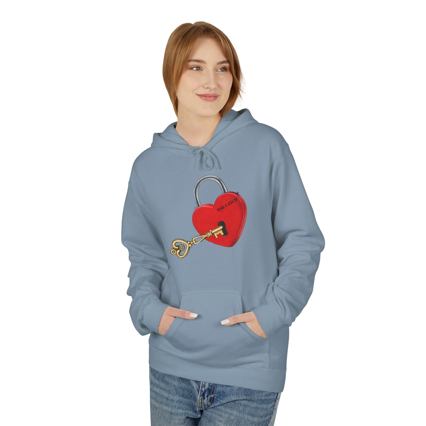 Heart Lock & Key Fleece Hoodie - Cozy Valentine’s Day Gift