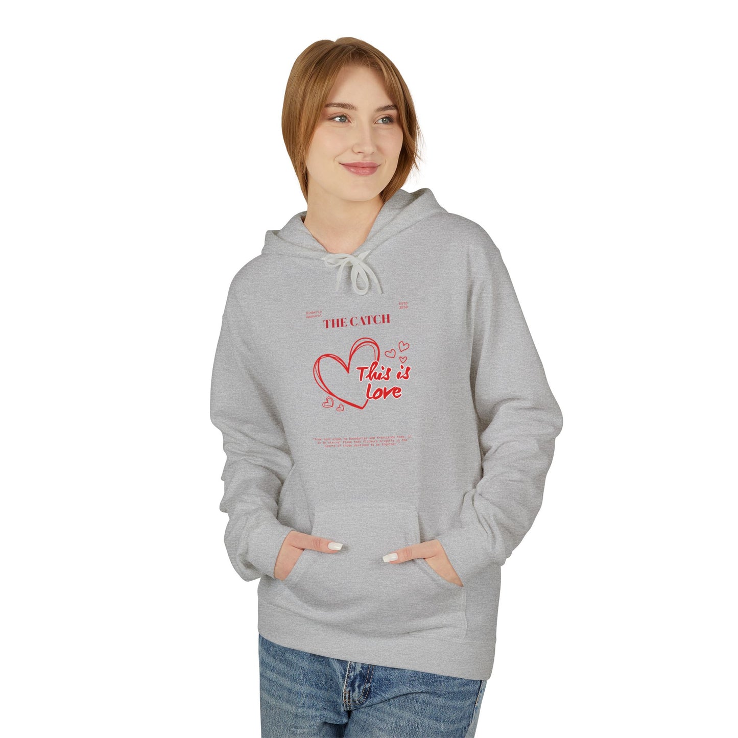 'This is Love' Fleece Hoodie - Perfect for Valentine's Day & Cozy Days