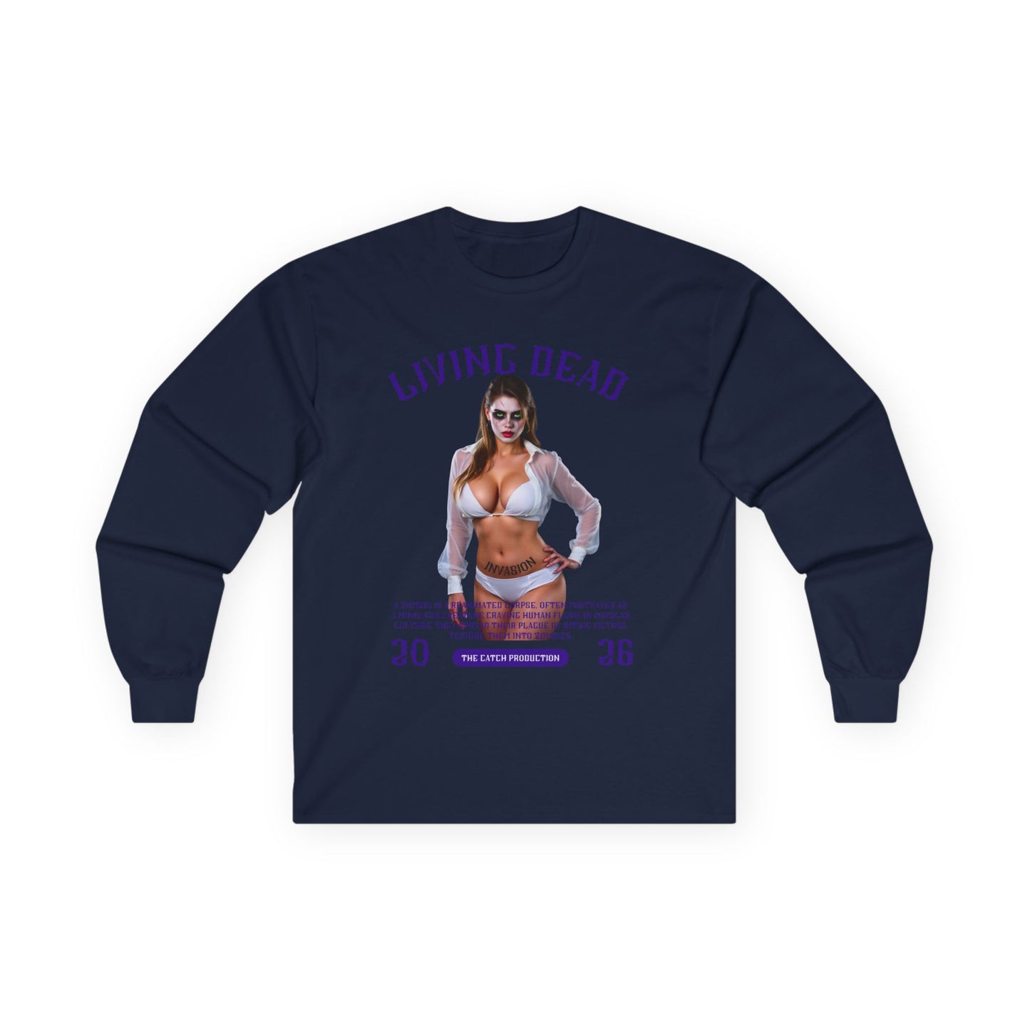 Living Dead Long Sleeve Tee - Trendy Horror Graphic Shirt - THE CATCH