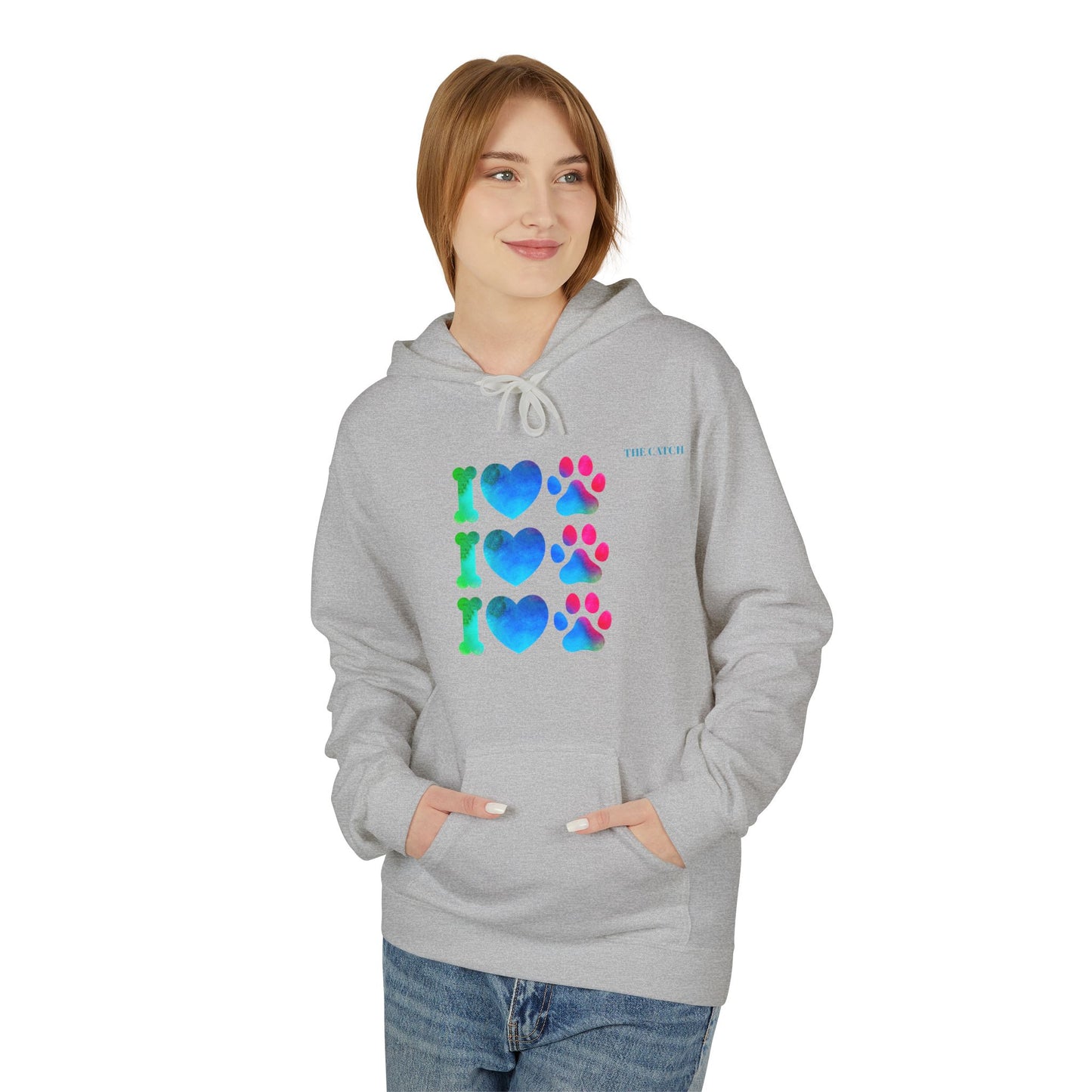 I Love Pets Midweight Softstyle Fleece Hoodie – Perfect Gift for Animal Lovers