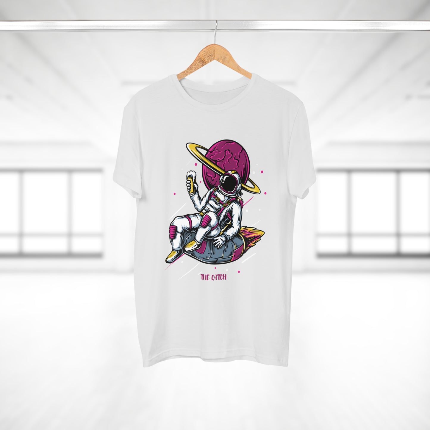 Cosmic Adventure Men's T-Shirt - Retro Astronaut Design
