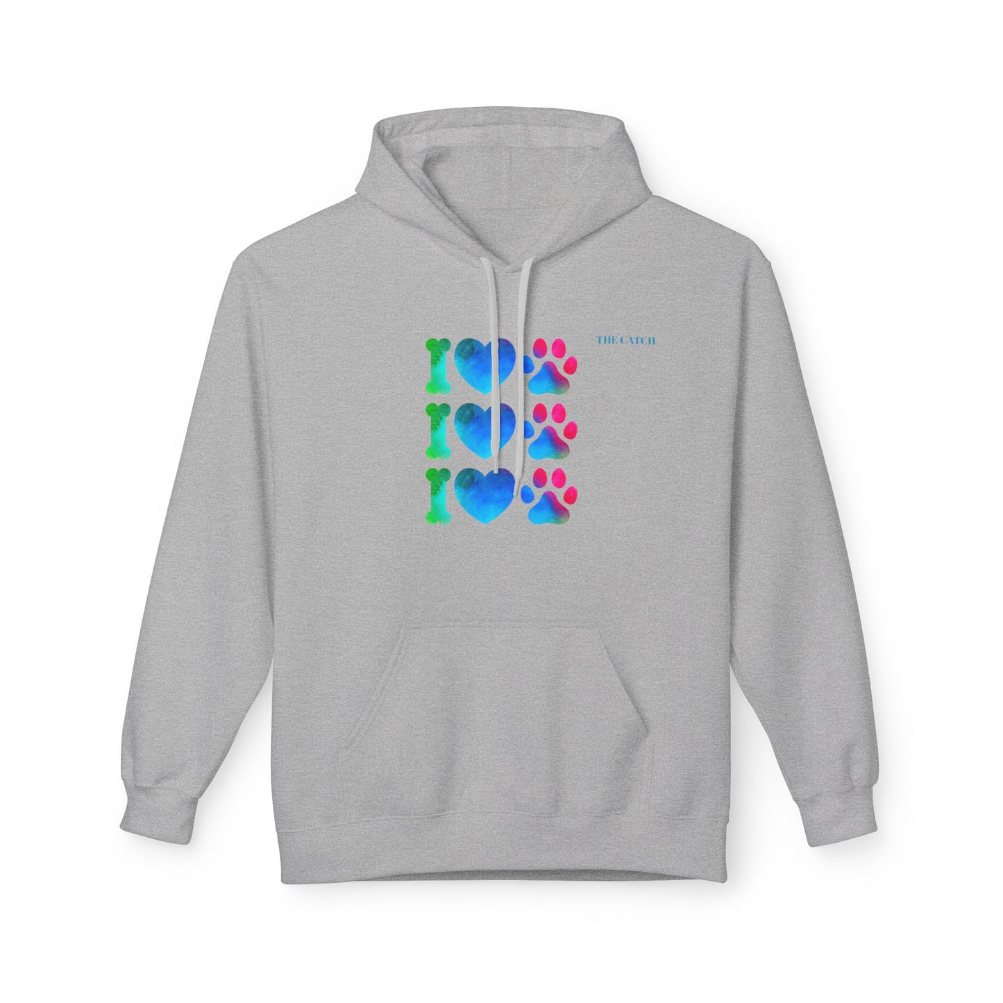 I Love Pets Midweight Softstyle Fleece Hoodie – Perfect Gift for Animal Lovers