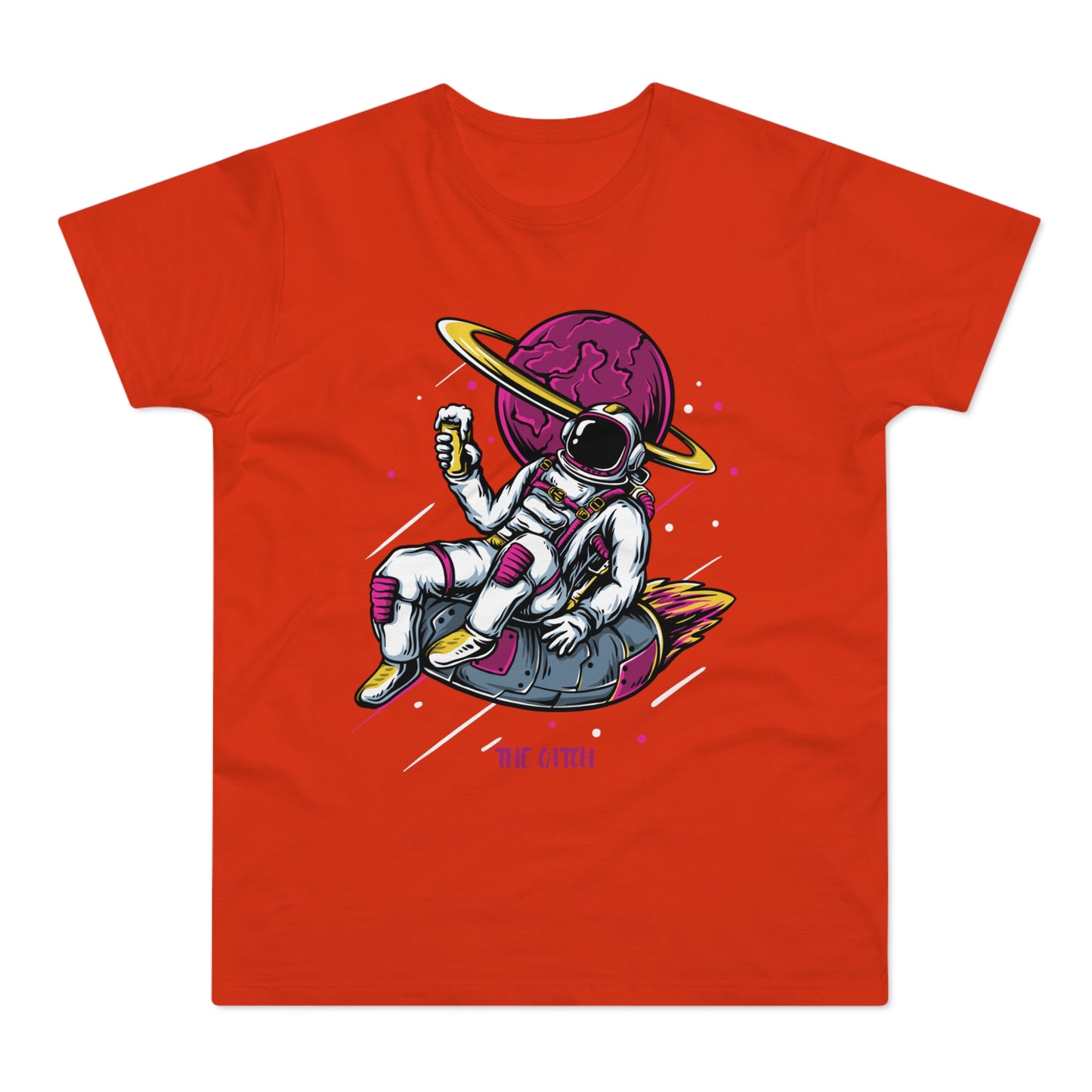 Cosmic Adventure Men's T-Shirt - Retro Astronaut Design