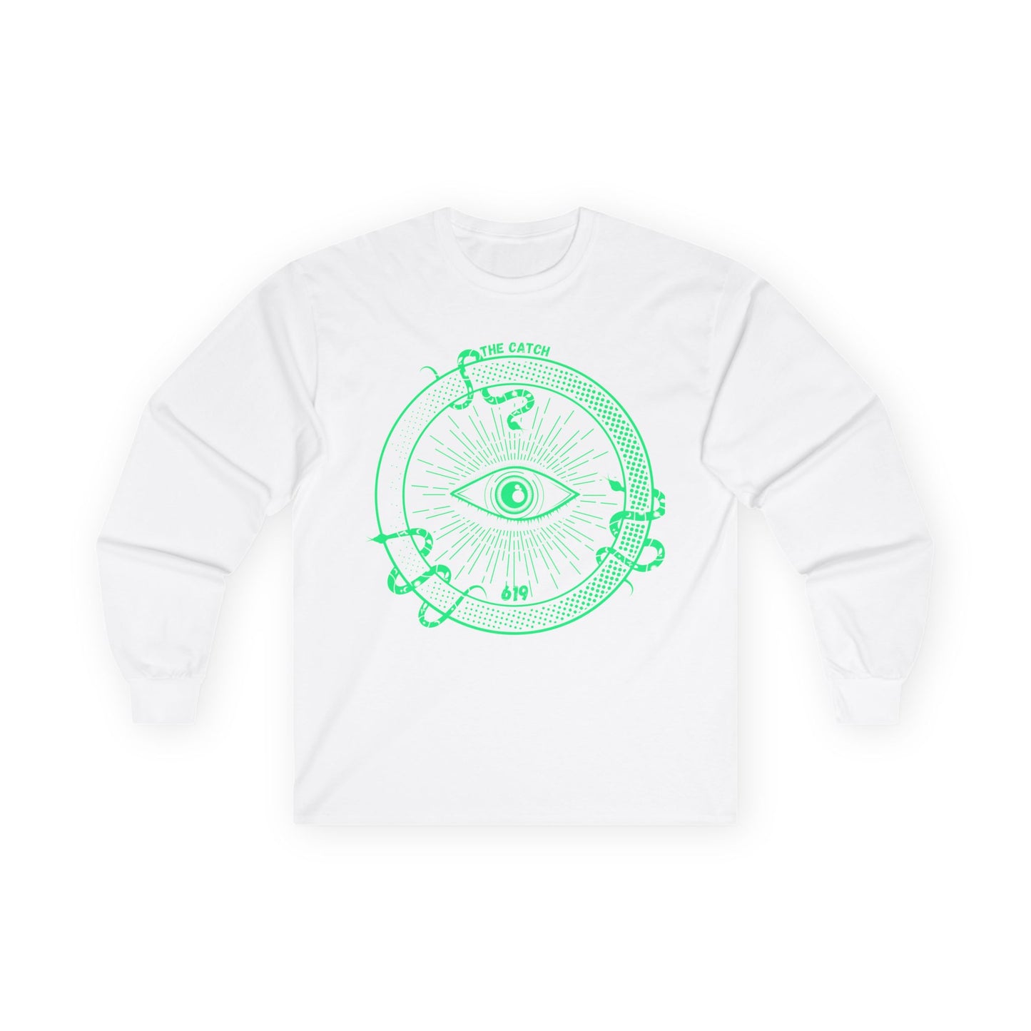 The Catch Graphic Long Sleeve Tee - Cotton Shirt with Eye Design - THE CATCH