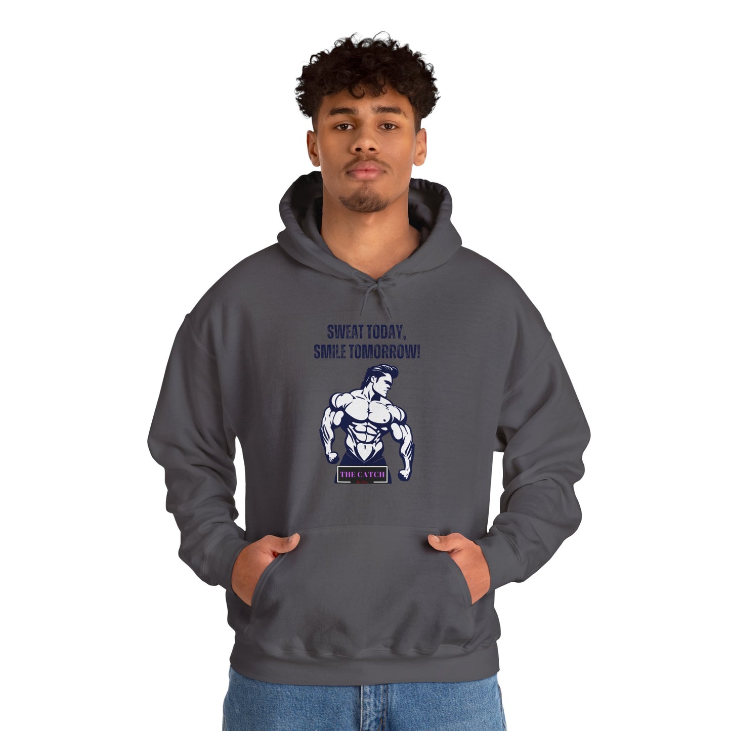 Motivational Fitness Hoodie - Sweat Today, Smile Tomorrow! Gym Wear, Workout Motivation, Casual Sweatshirt