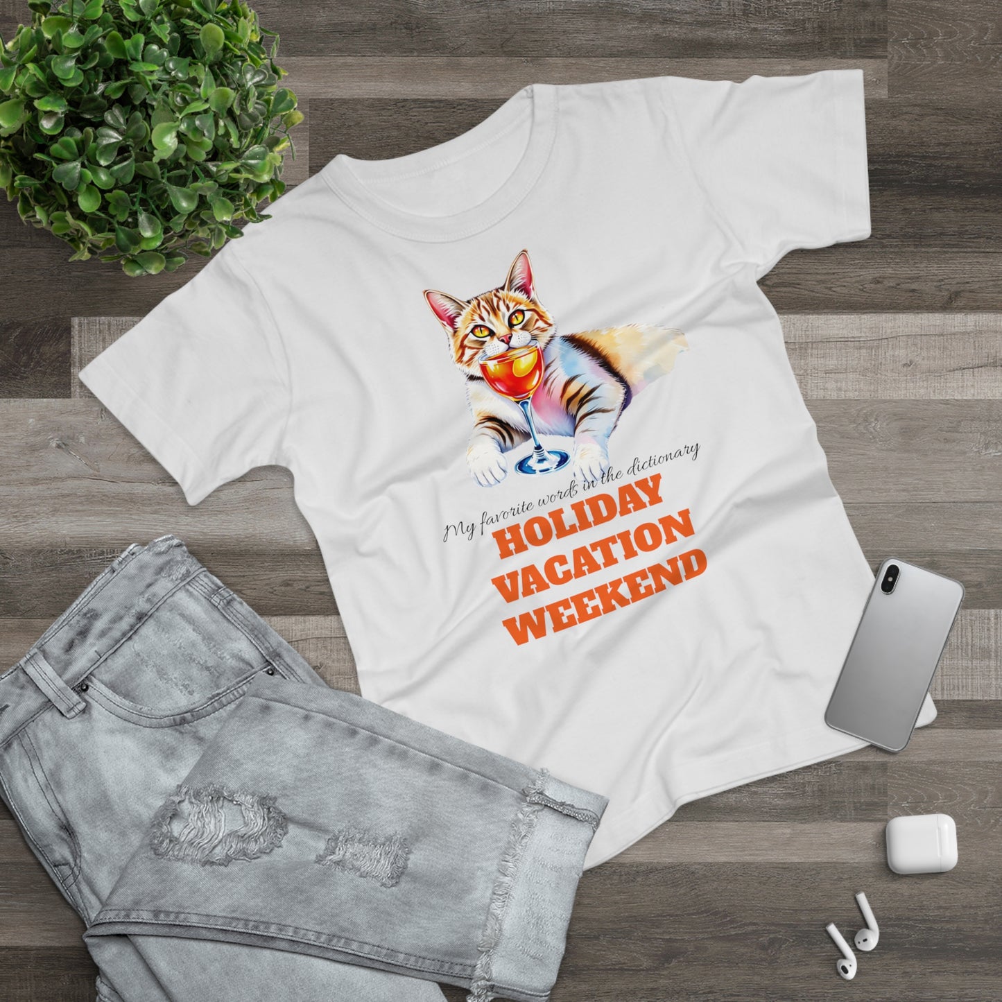Cat Lover's Holiday Vacation T-Shirt