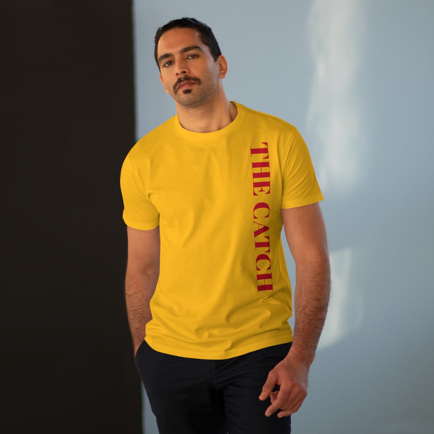 Men's Modern-fit Tee - 'The Catch' Graphic Tee with 'Reincarnation' Design