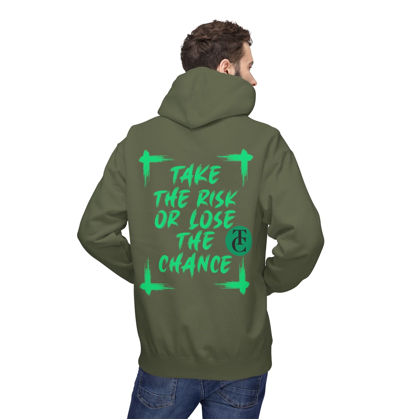 Inspirational Fleece Hoodie - 'Take the Risk or Lose the Chance' Design