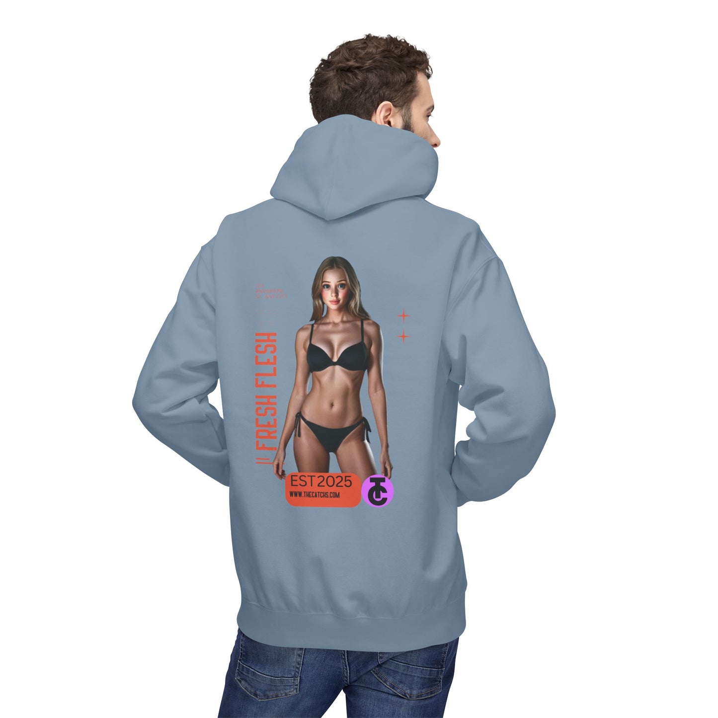 Fresh Flesh Graphic Hoodie for Trendsetters Midweight Fleece Sweatshirt - THE CATCH