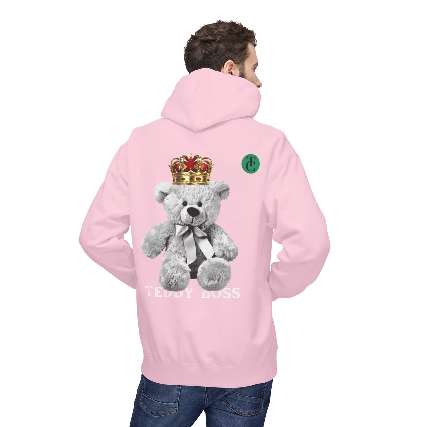 Teddy Boss Hoodie: Midweight Softstyle Fleece with Crowned Bear Design