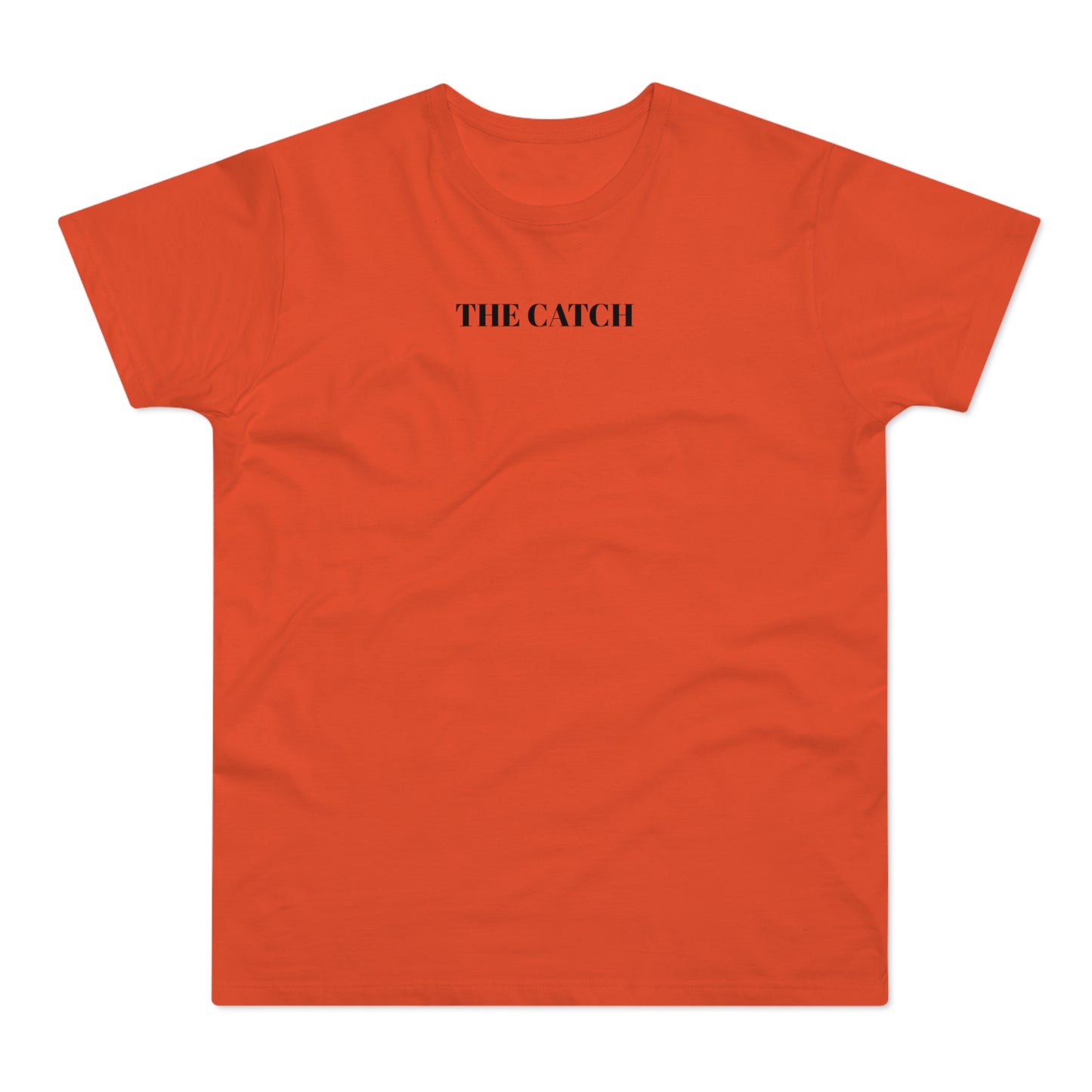 Men's Orange T-Shirt with 'The Catch' and Authentic Design - Perfect for Casual Wear & Gifts