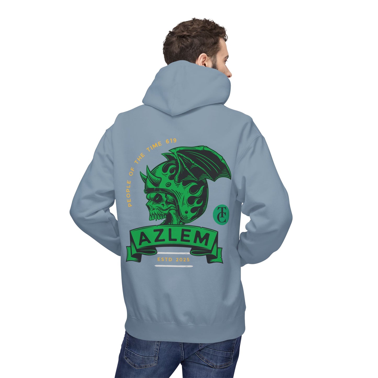 Midweight Softstyle Fleece Hoodie - Azlem Skull Design