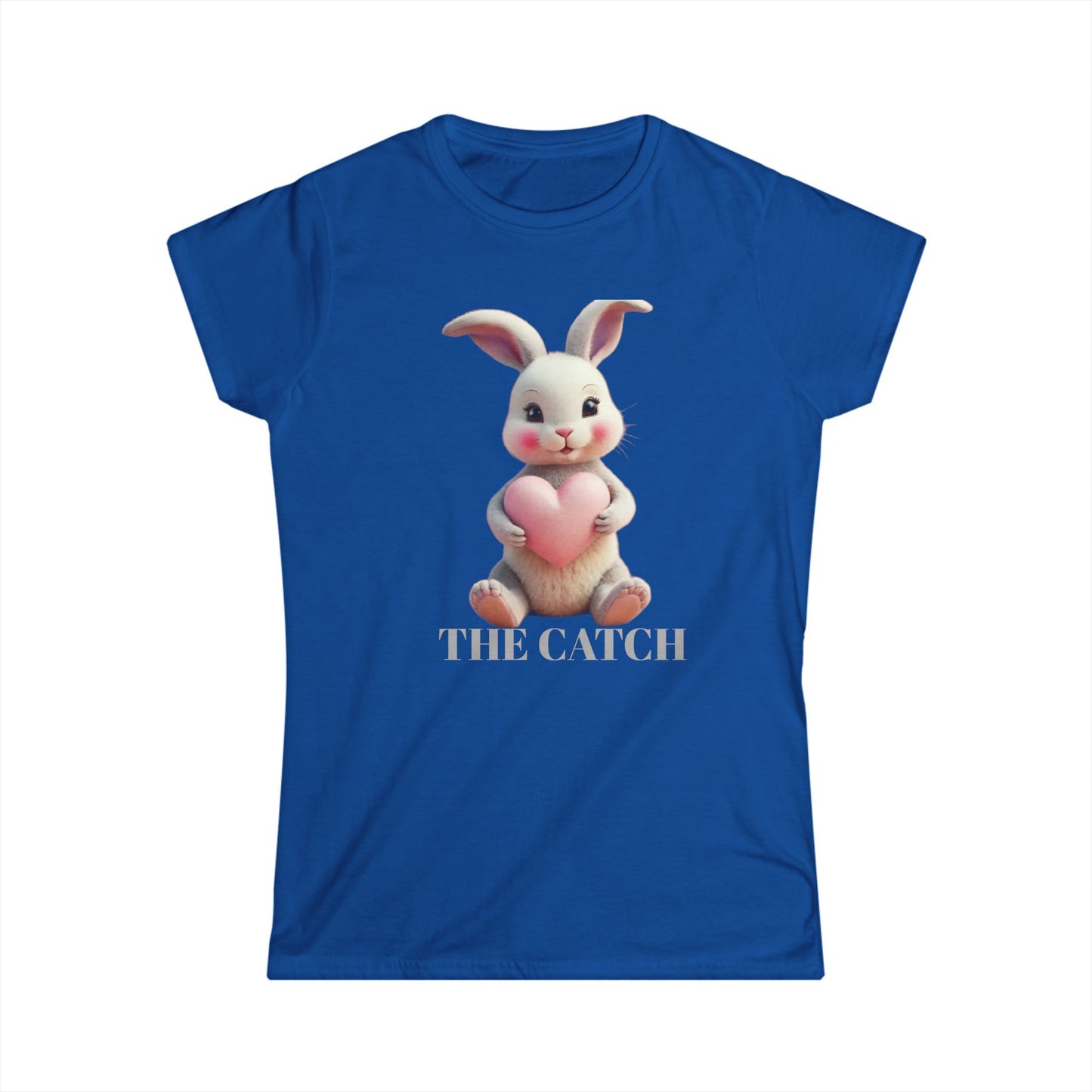 Cute Bunny Graphic Tee - "The Catch" Women's Softstyle Shirt for Easter and Spring