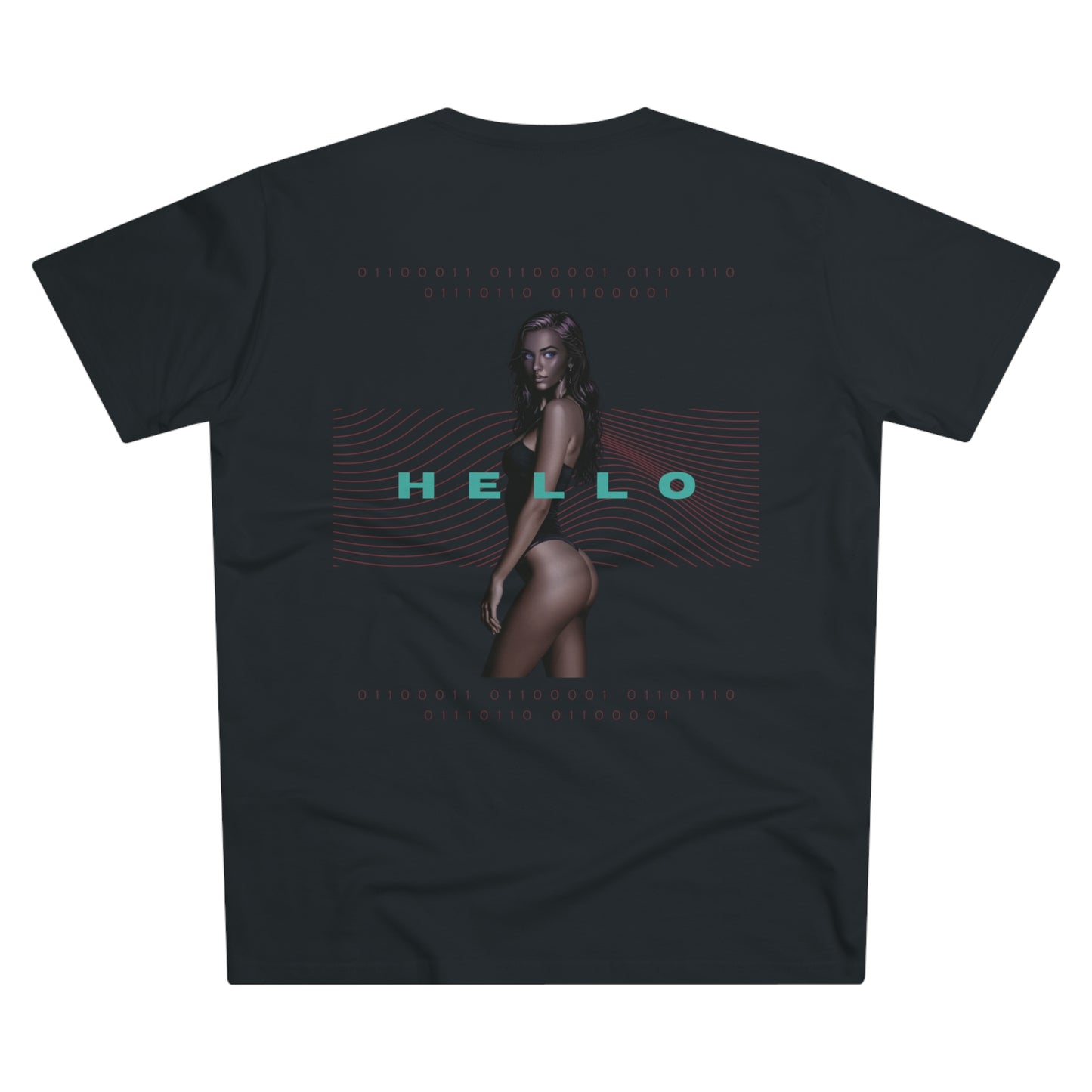 Trendy Men's Modern-fit Tee - 'The Catch' & 'Hello' Graphic Design - THE CATCH