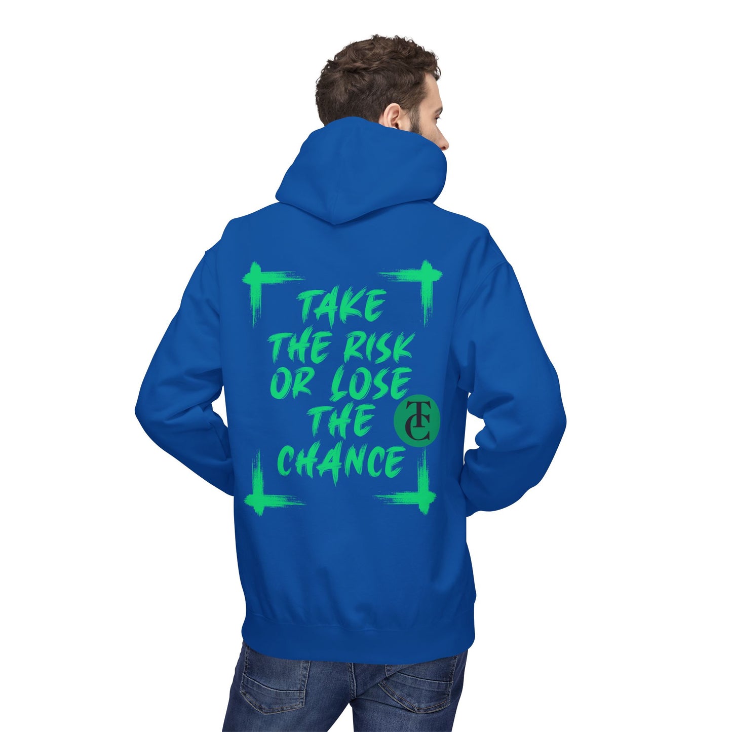 Inspirational Fleece Hoodie - 'Take the Risk or Lose the Chance' Design