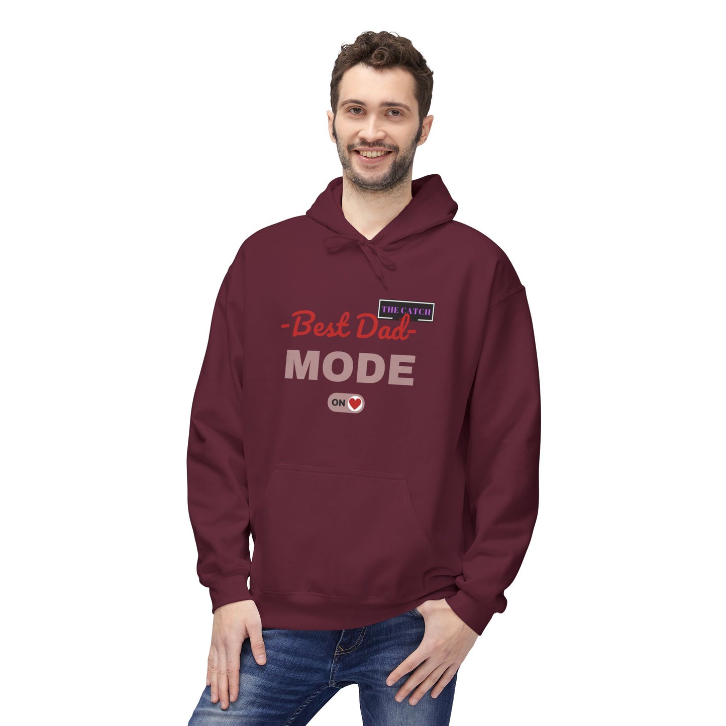 Best Dad Mode Fleece Hoodie, Comfortable Gift for Fathers, Dad Apparel, Cozy Hoodie for Men, Parent Gift, Casual Wear - THE CATCH