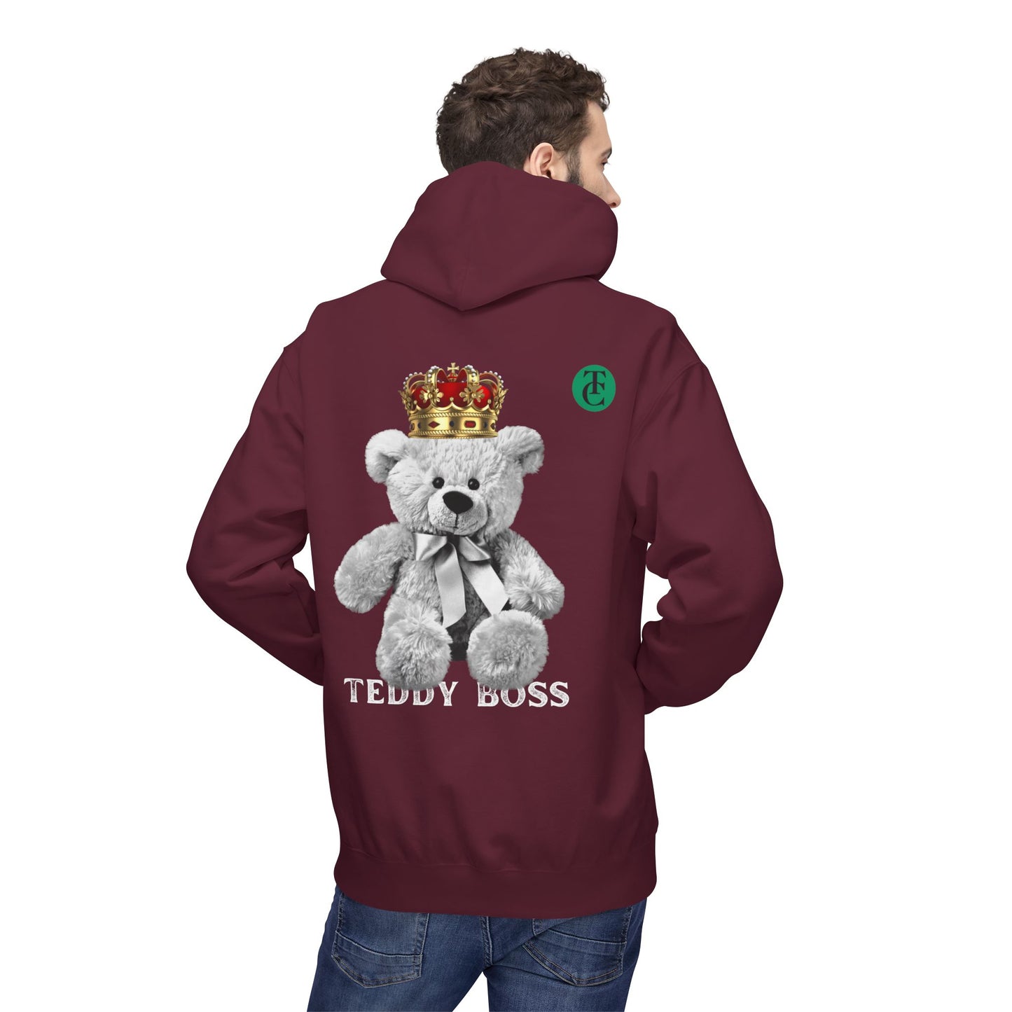 Teddy Boss Hoodie: Midweight Softstyle Fleece with Crowned Bear Design - THE CATCH