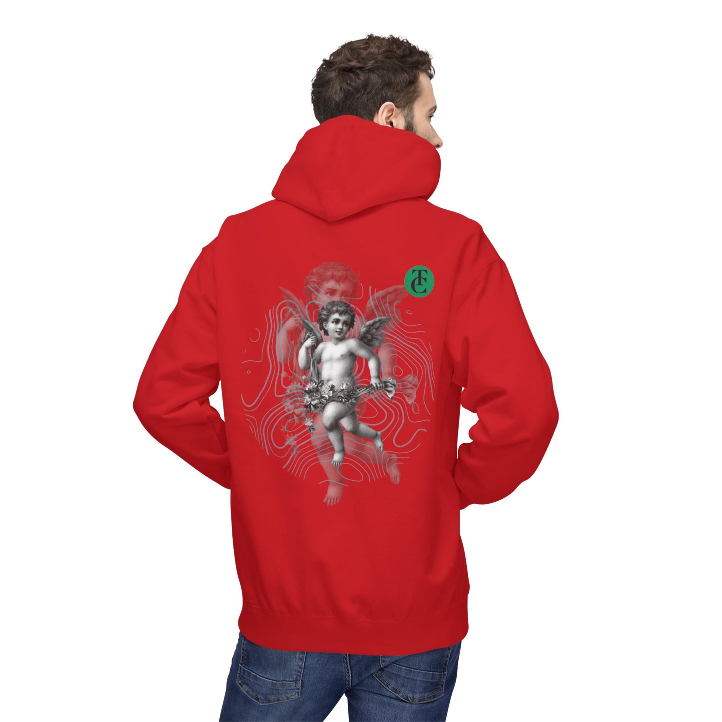 Fleece Hoodie with Cupid Design - Softstyle, Comfortable, Perfect for Casual Wear