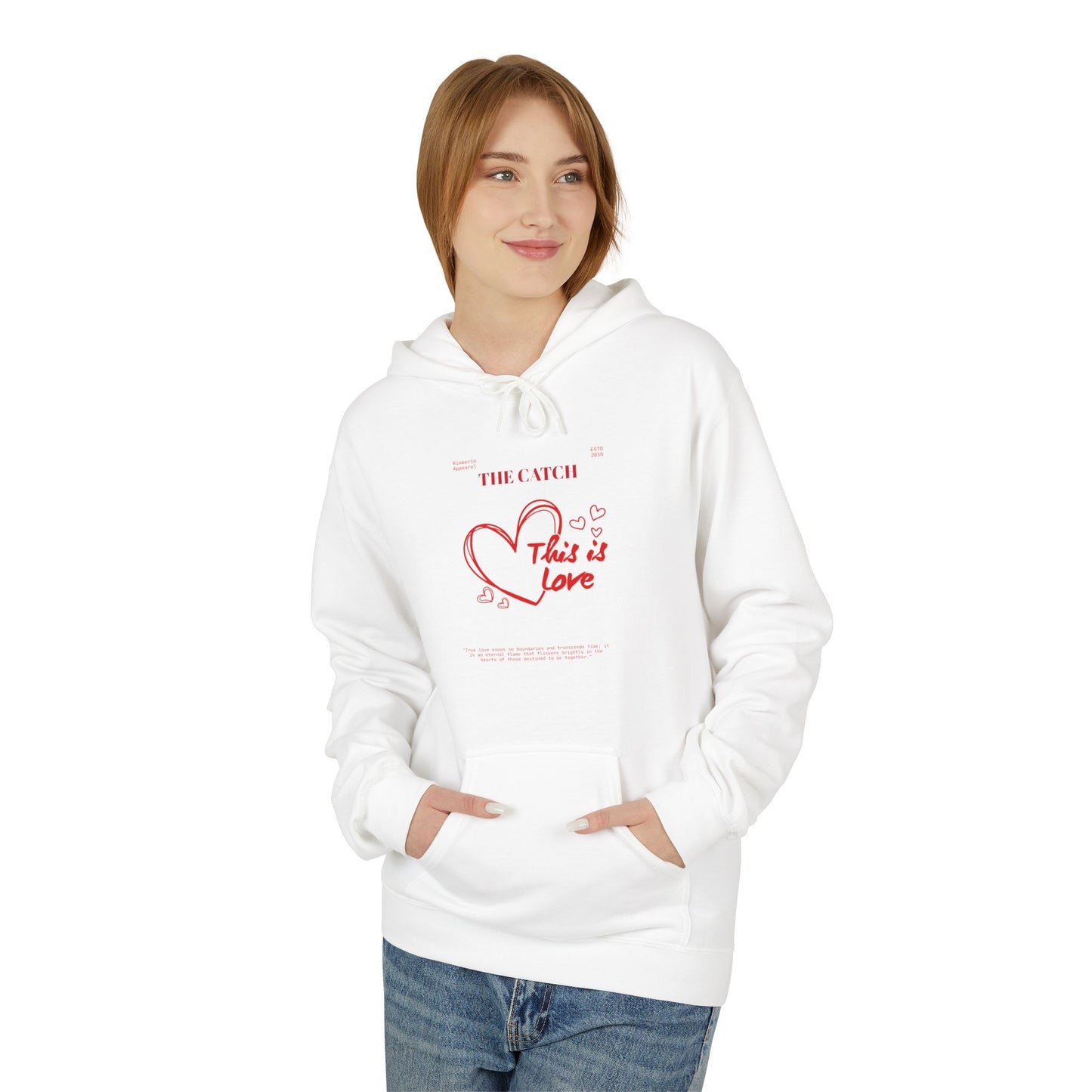 'This is Love' Fleece Hoodie - Perfect for Valentine's Day & Cozy Days