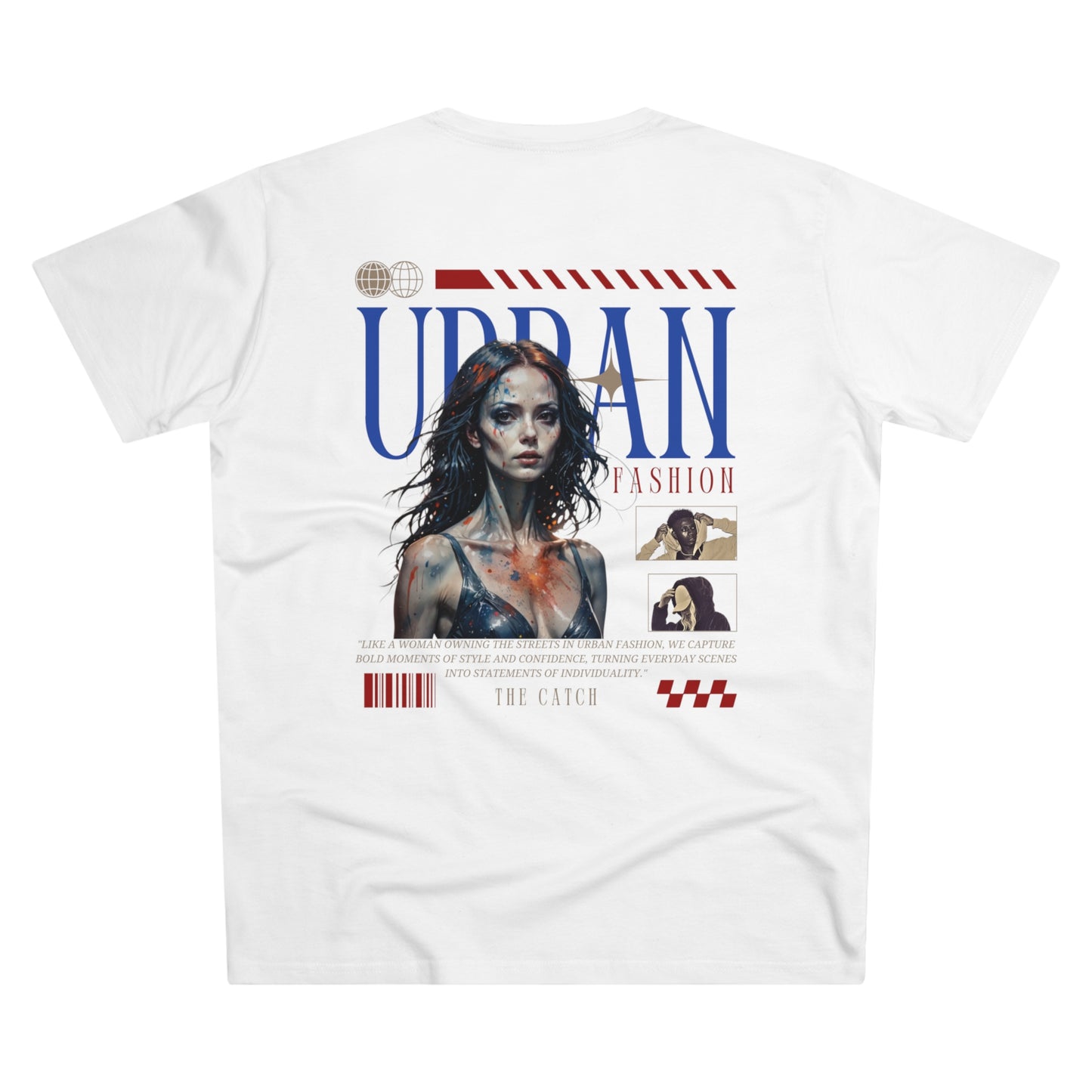 Urban Fashion Men's Modern-fit Tee - 'THE CATCH' Graphic Shirt for Trendsetters - THE CATCH