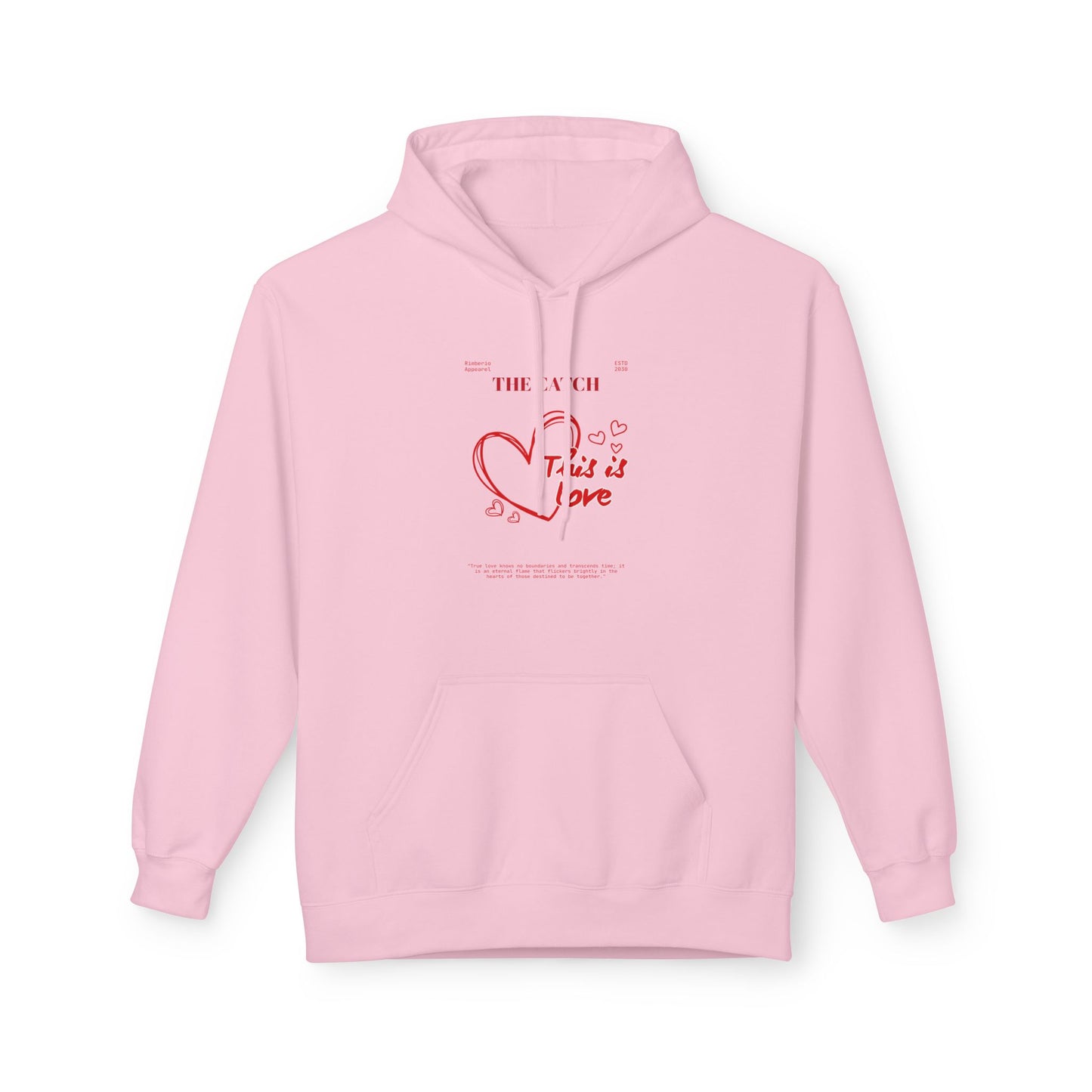 'This is Love' Fleece Hoodie - Perfect for Valentine's Day & Cozy Days