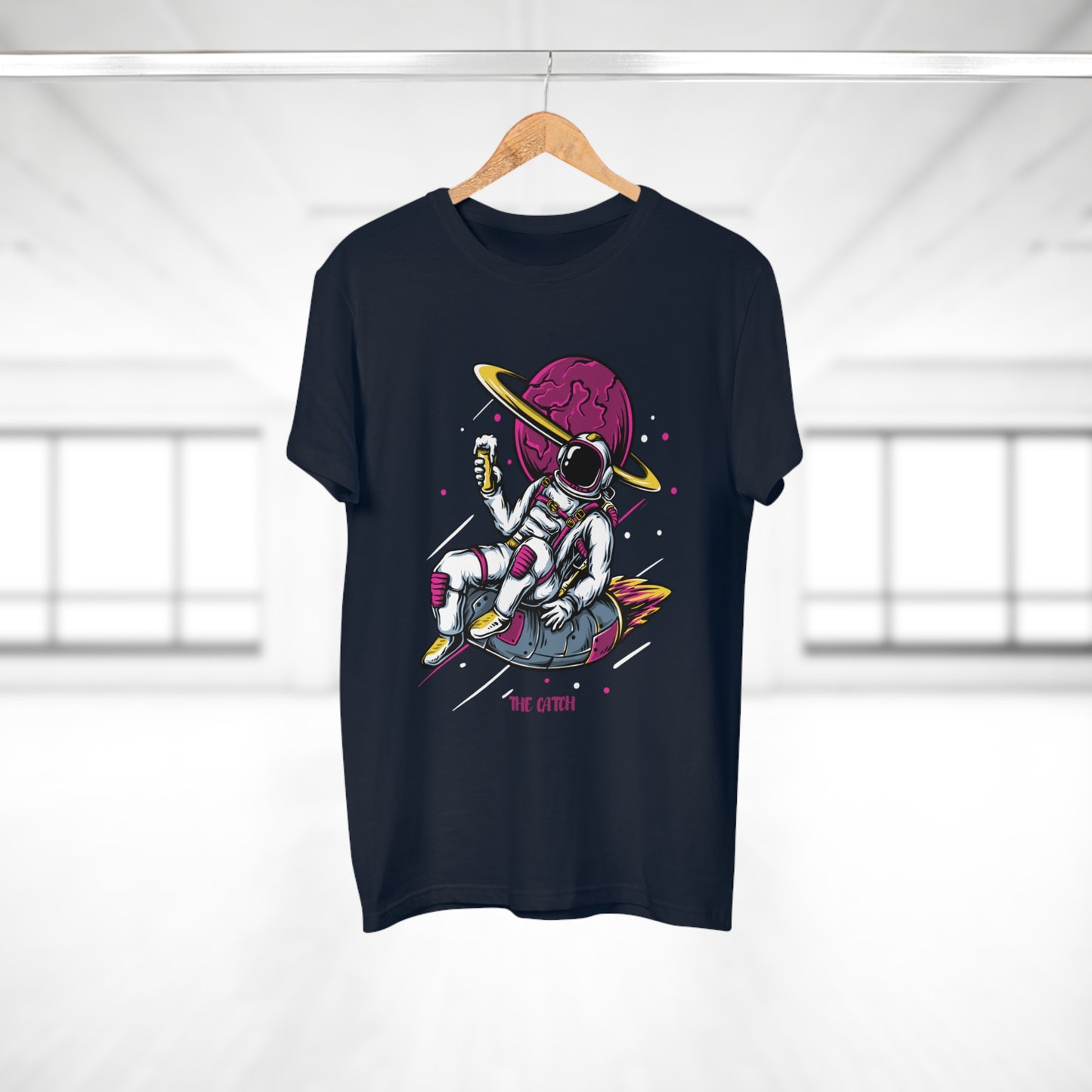 Cosmic Adventure Men's T-Shirt - Retro Astronaut Design